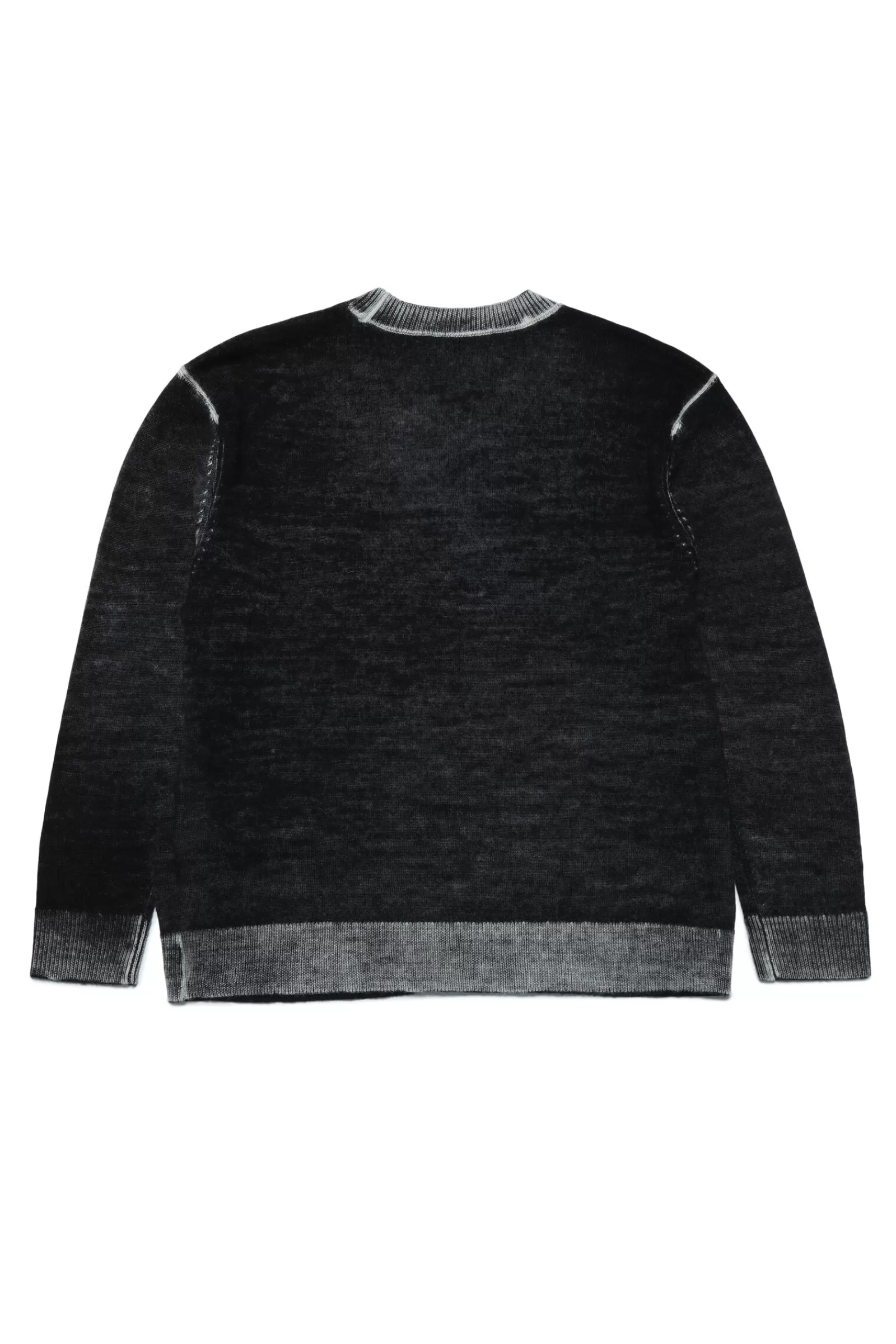 Maglieria<DIESEL Cardigan In Lana Merino Con Effetto Delave Nero