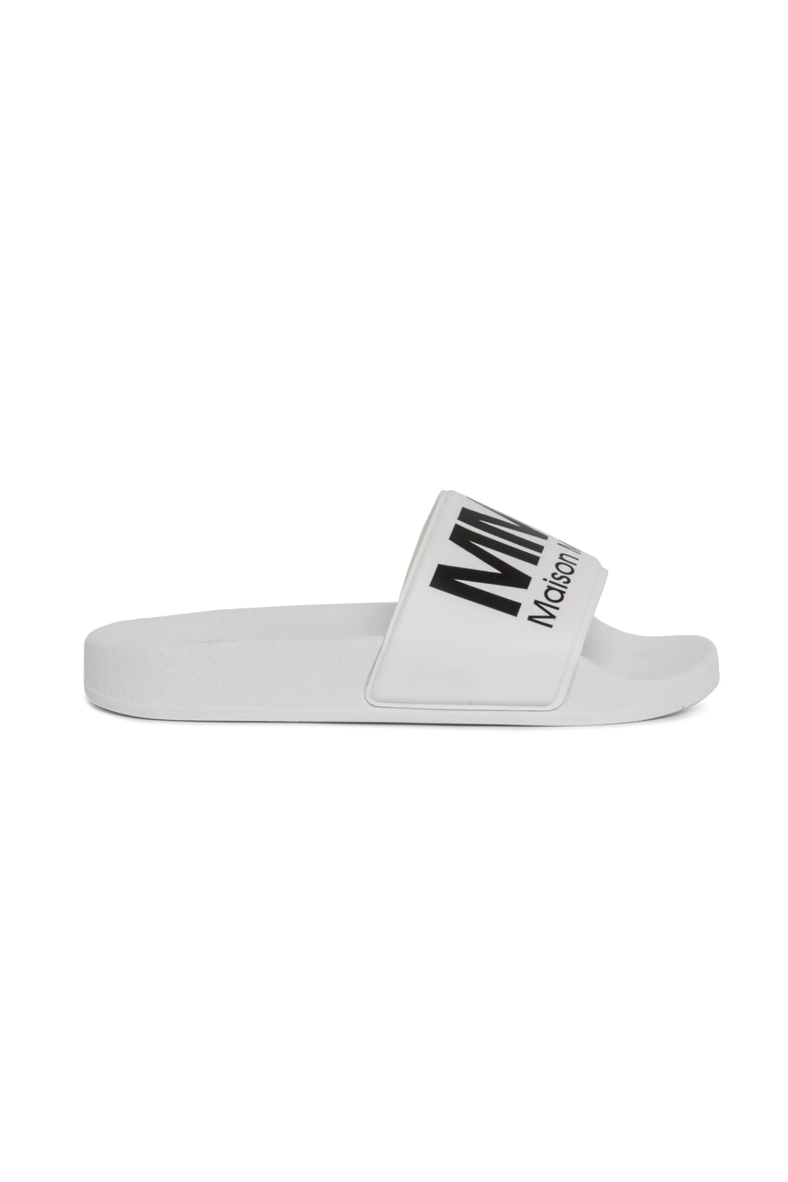 Sandali E Ciabatte<MM6 MAISON MARGIELA Ciabatte Slide Bianche Con Logo Bianco