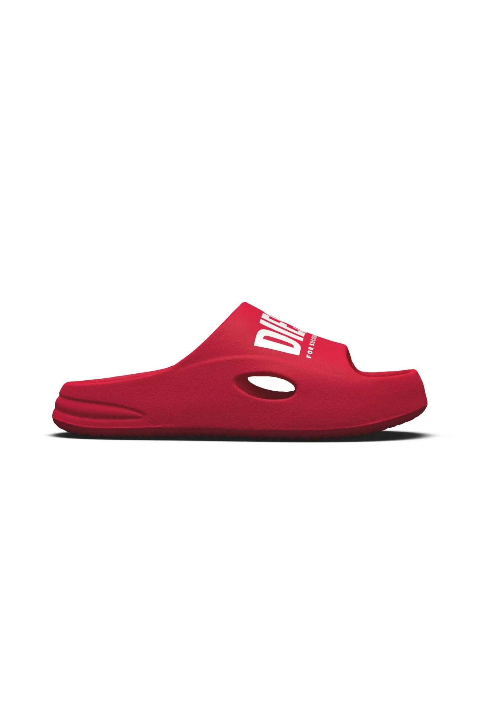 Sandali E Ciabatte<DIESEL Ciabatte Slide Chunky Rosse Con Logo Rosso Garofano