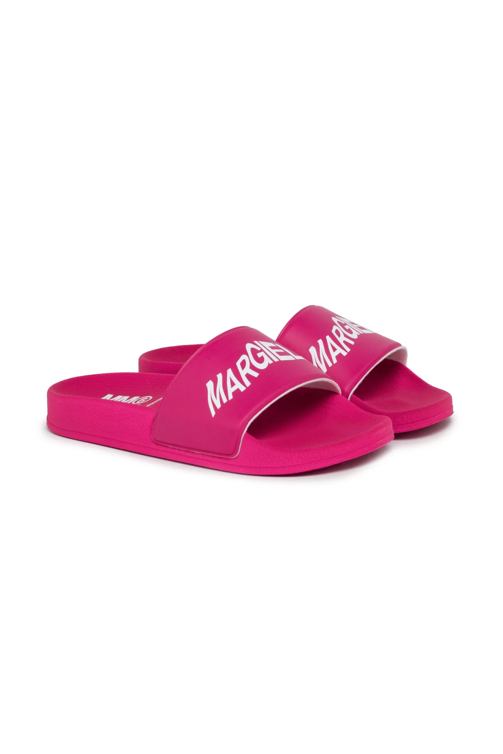 Sandali E Ciabatte<MM6 MAISON MARGIELA Ciabatte Slide Con Maxi-Logo Fucsia