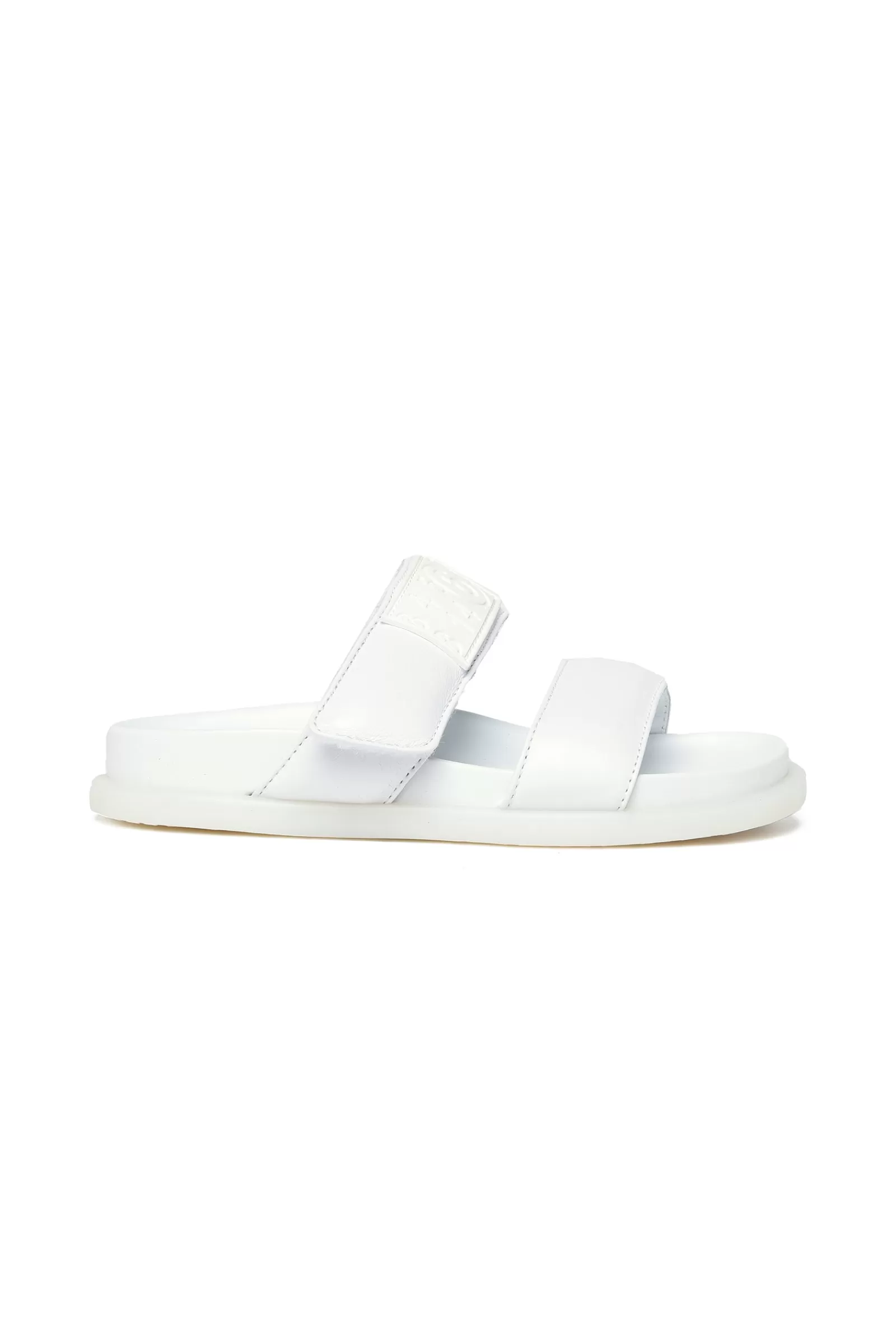 Sandali E Ciabatte<MM6 MAISON MARGIELA Ciabatte Slide Fussbett Bianche Con Patch Logo Bianco