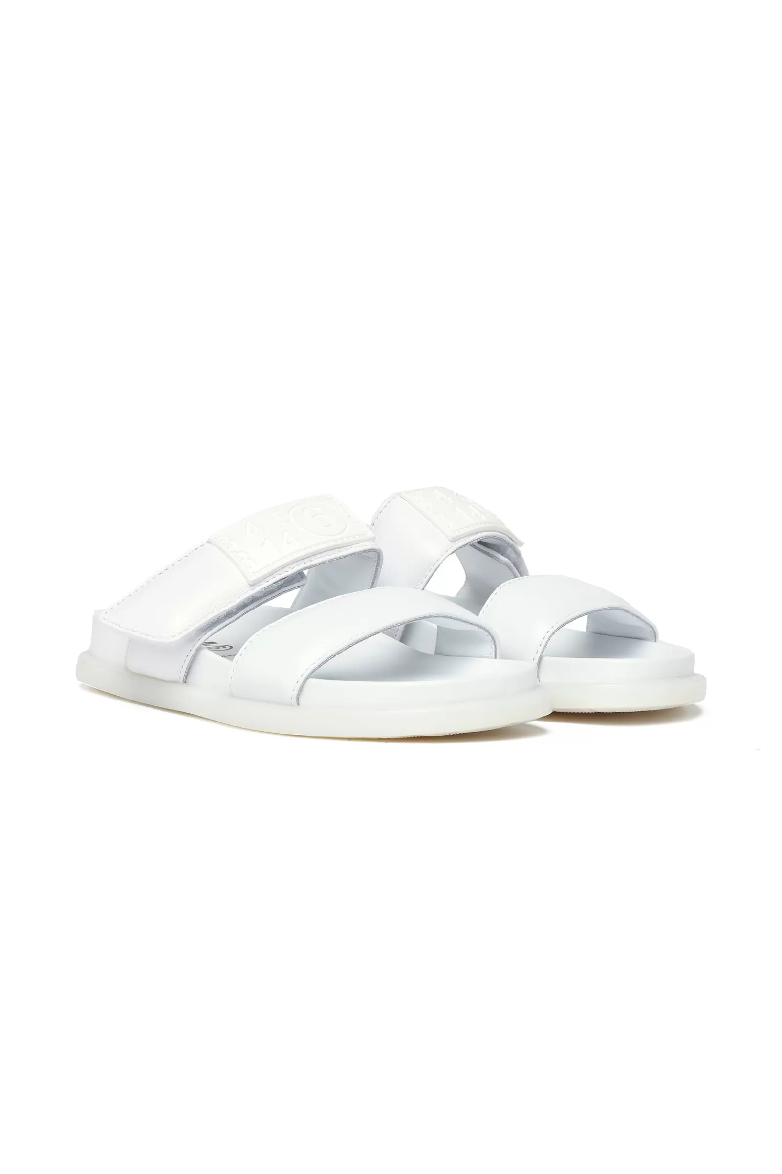 Sandali E Ciabatte<MM6 MAISON MARGIELA Ciabatte Slide Fussbett Bianche Con Patch Logo Bianco