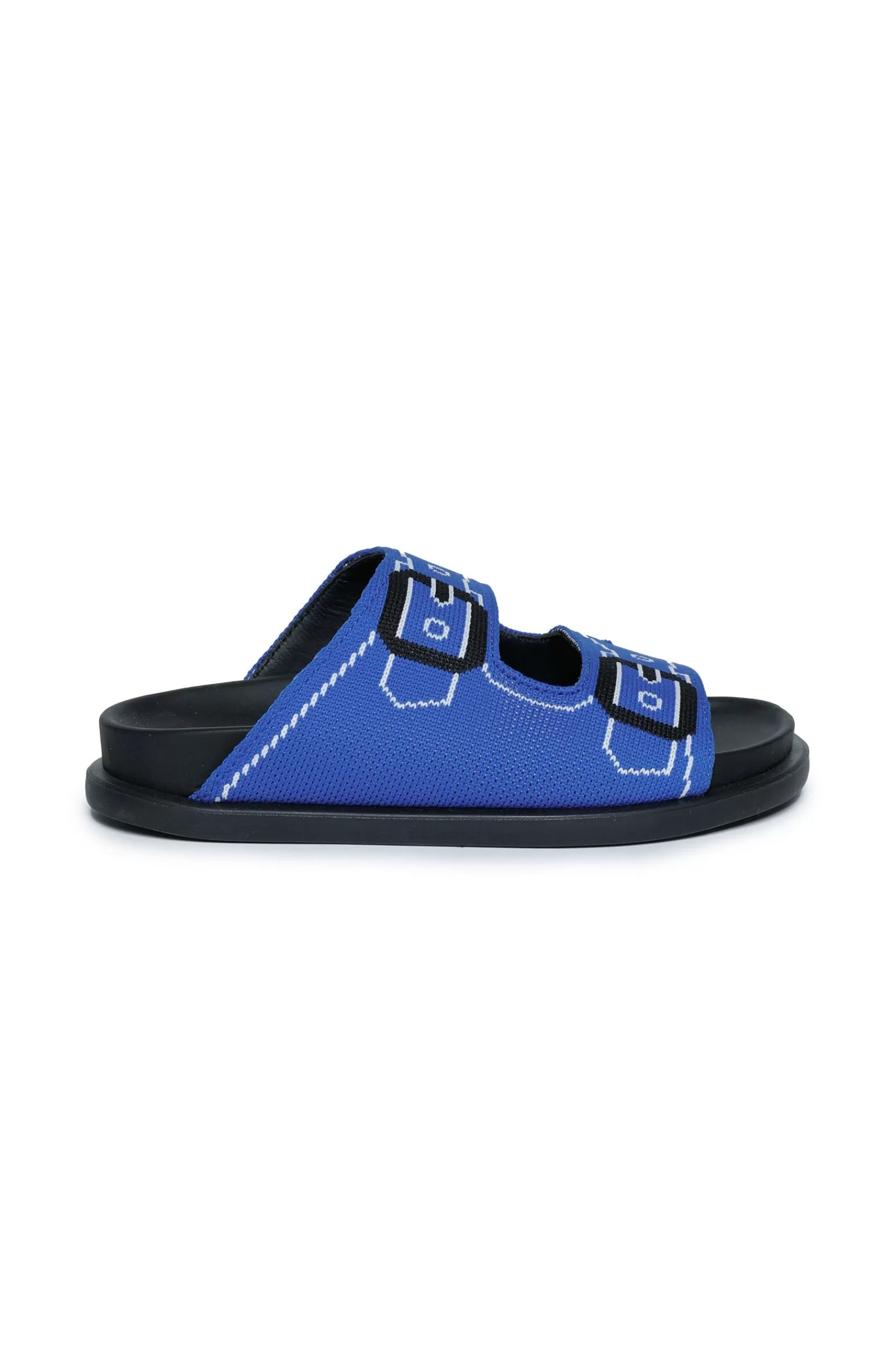 Sandali E Ciabatte<MARNI Ciabatte Slide Fussbett Blu Trompe-L'Oeil Jacquard Indaco