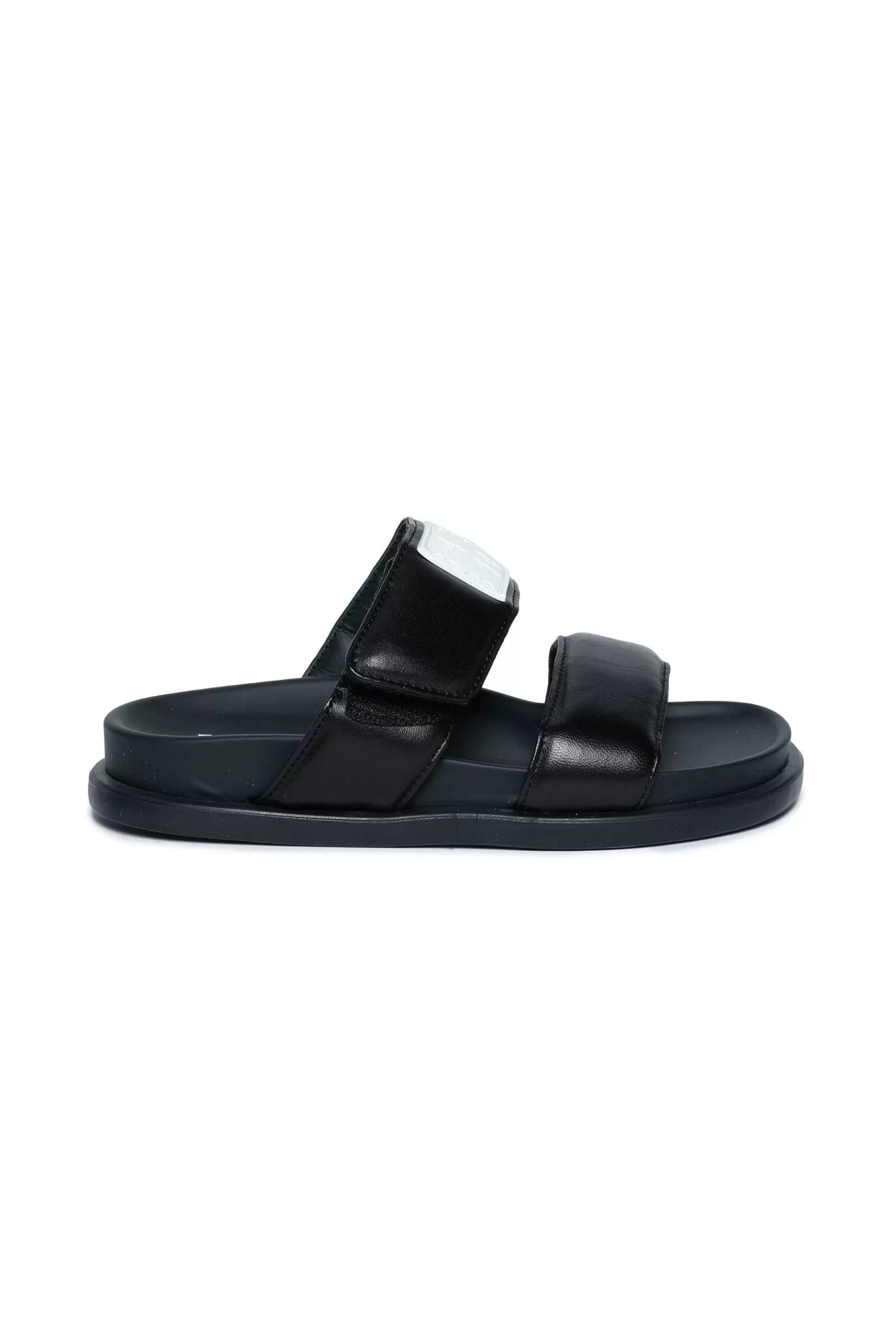 Sandali E Ciabatte<MM6 MAISON MARGIELA Ciabatte Slide Fussbett Nere Con Patch Logo Nero