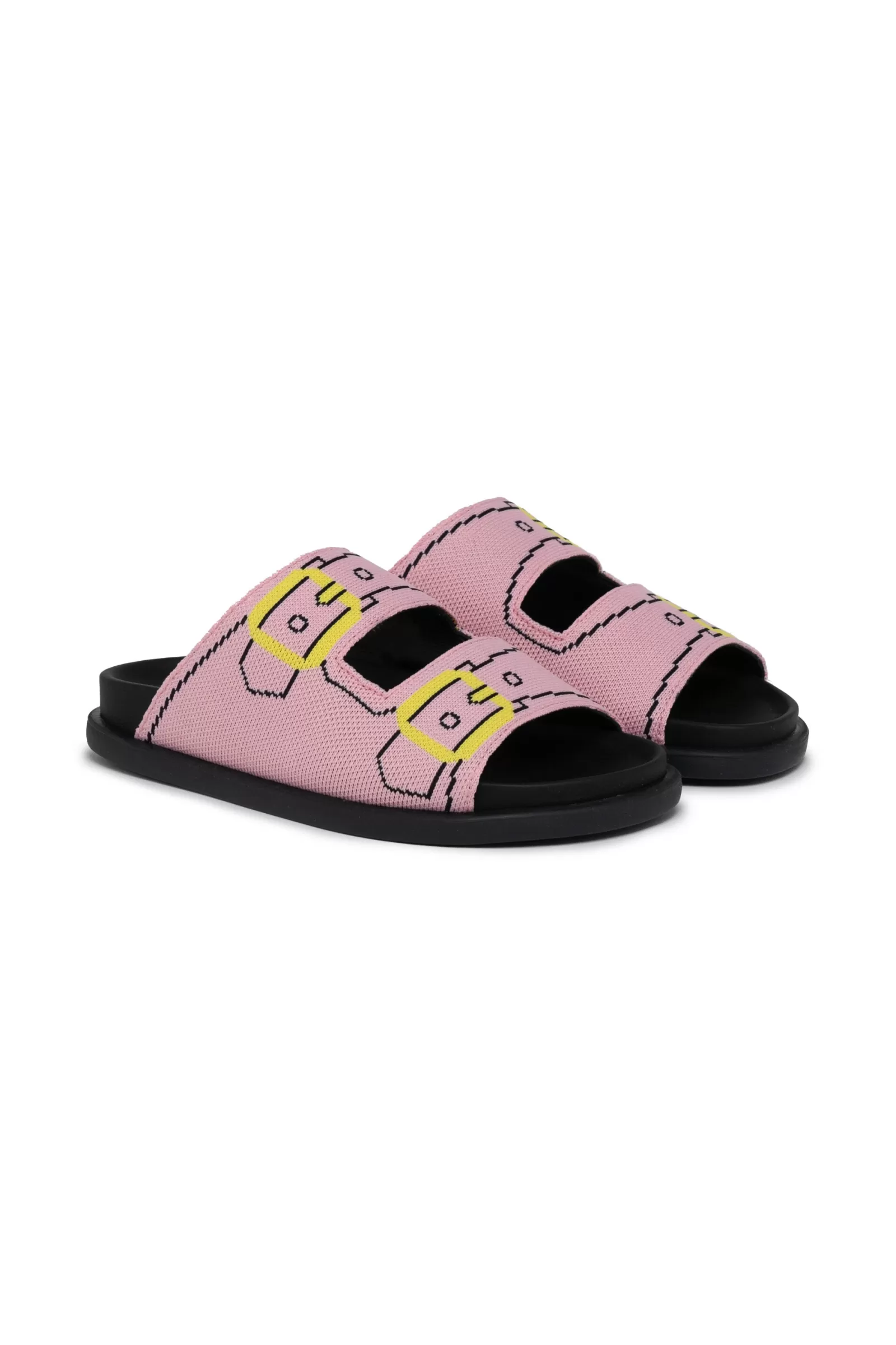 Sandali E Ciabatte<MARNI Ciabatte Slide Fussbett Trompe-L'Oeil Jacquard Rosa