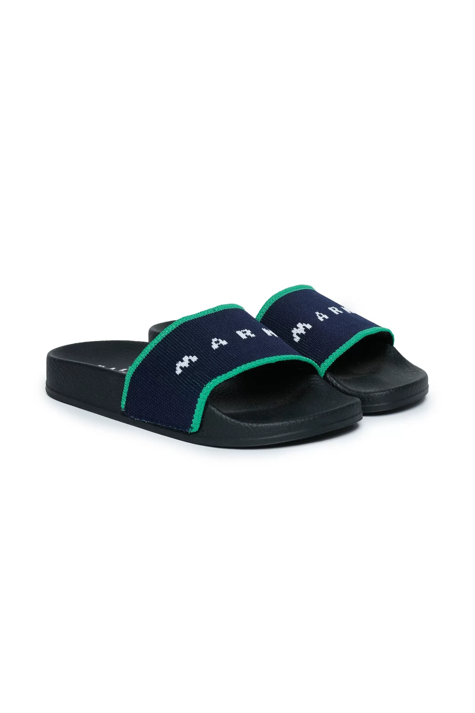 Sandali E Ciabatte<MARNI Ciabatte Slide Jacquard Blu Blu Navy