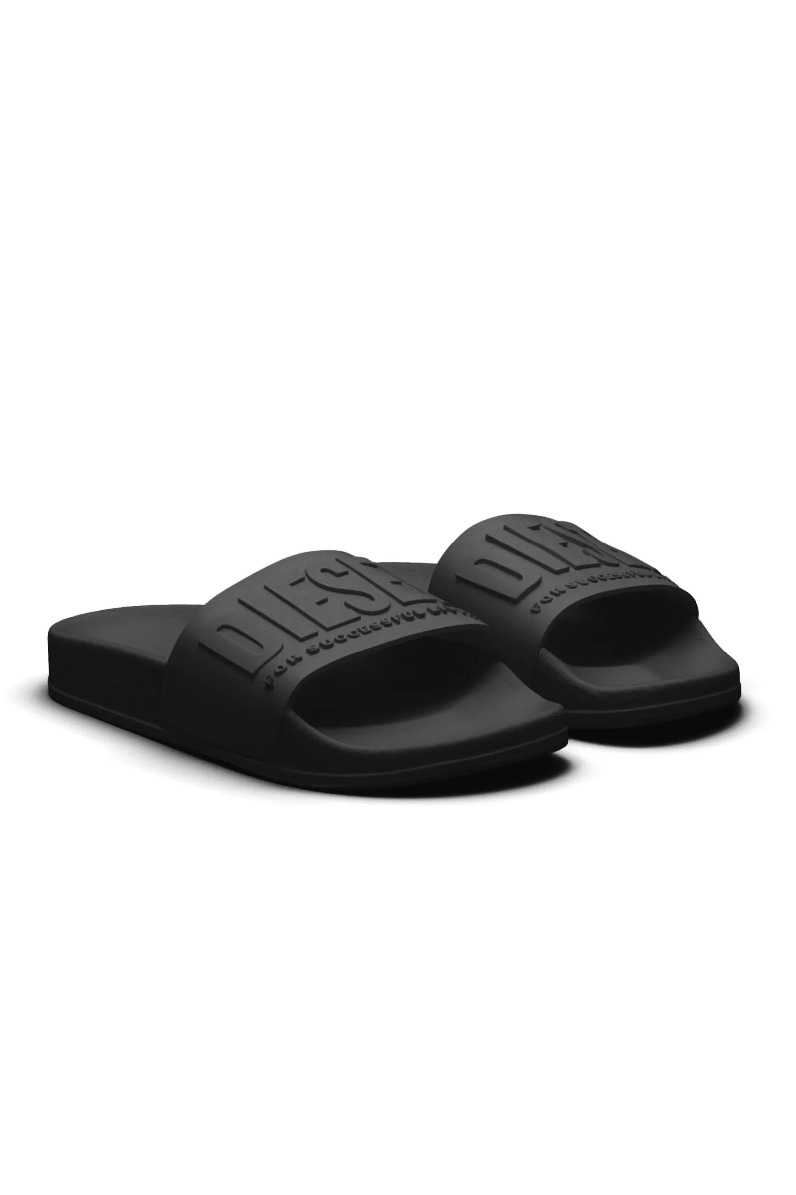 Sandali E Ciabatte<DIESEL Ciabatte Slide Mayemi Nere Con Logo Embossed Nero