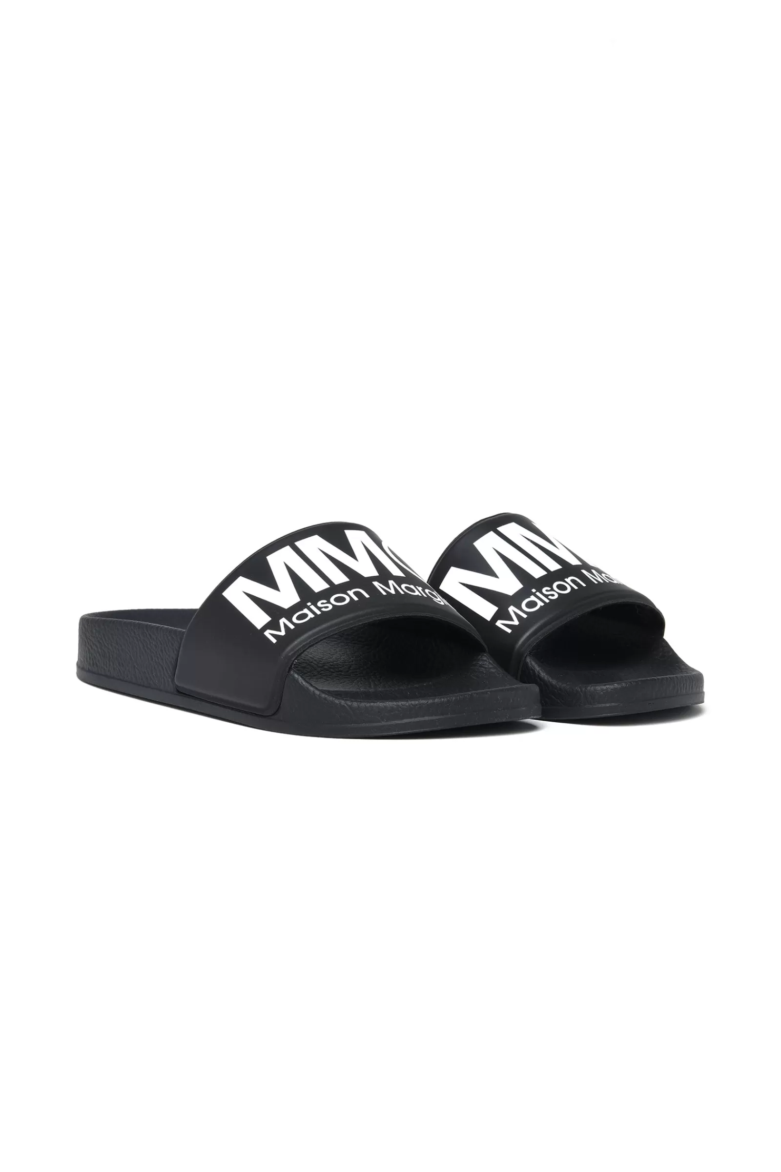 Sandali E Ciabatte<MM6 MAISON MARGIELA Ciabatte Slide Nere Con Logo Nero