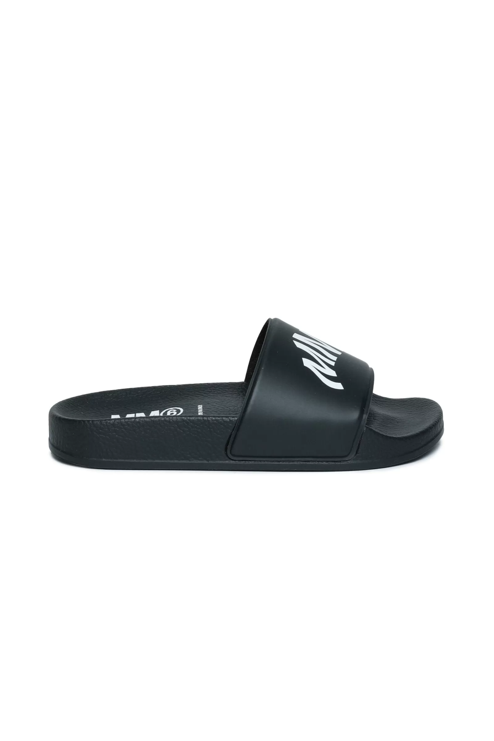 Sandali E Ciabatte<MM6 MAISON MARGIELA Ciabatte Slide Nere Con Maxi-Logo Nero