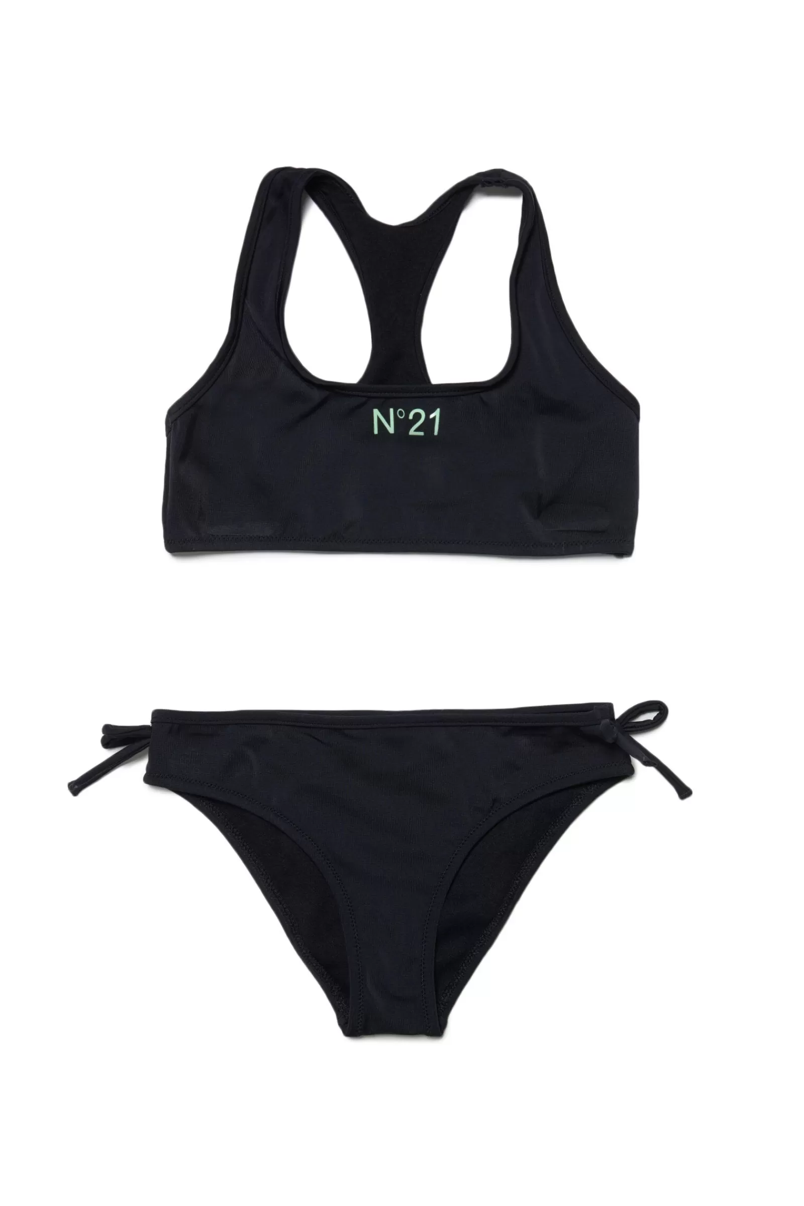 Costumi Da Bagno<N°21 Costume Bikini In Lycra Con Logo Nero