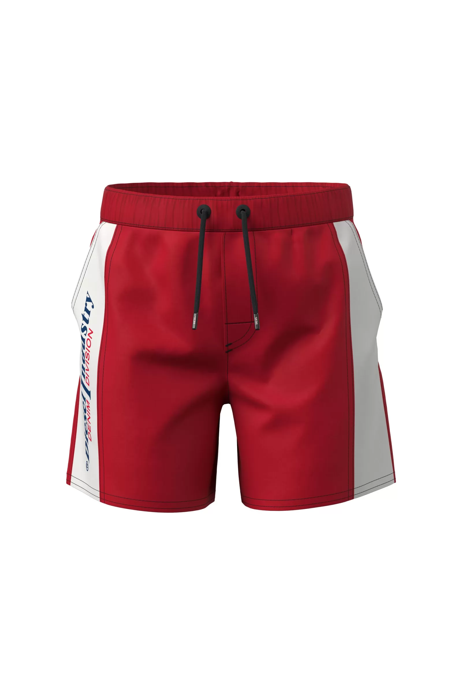 Costumi Da Bagno<DIESEL Costume Boxer Rosso Con Logo E Coulisse In Vita Rosso Garofano