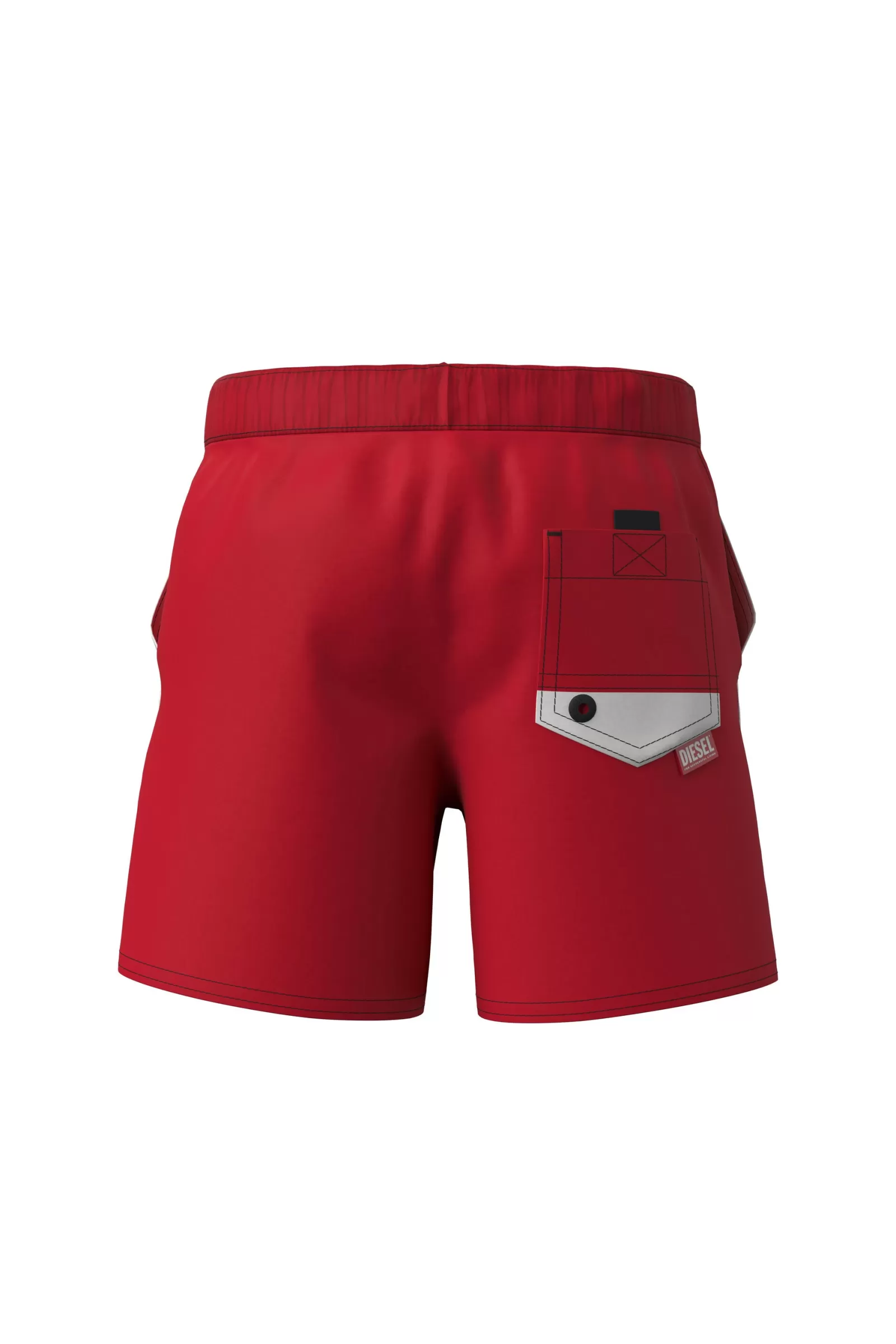 Costumi Da Bagno<DIESEL Costume Boxer Rosso Con Logo E Coulisse In Vita Rosso Garofano