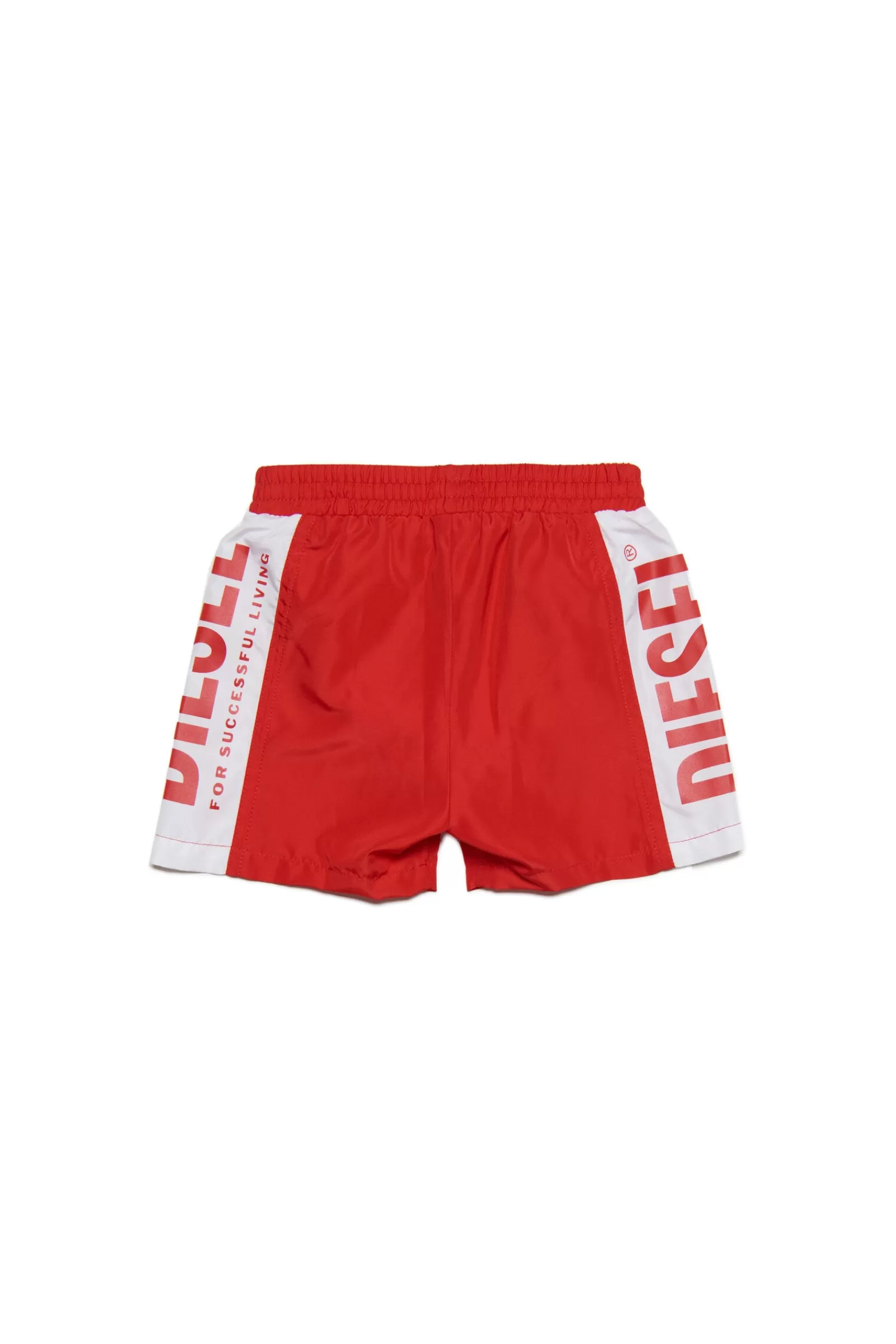 Costumi Da Bagno<DIESEL Costume Boxer Rosso In Lycra Con Banda Logo Rosso Garofano