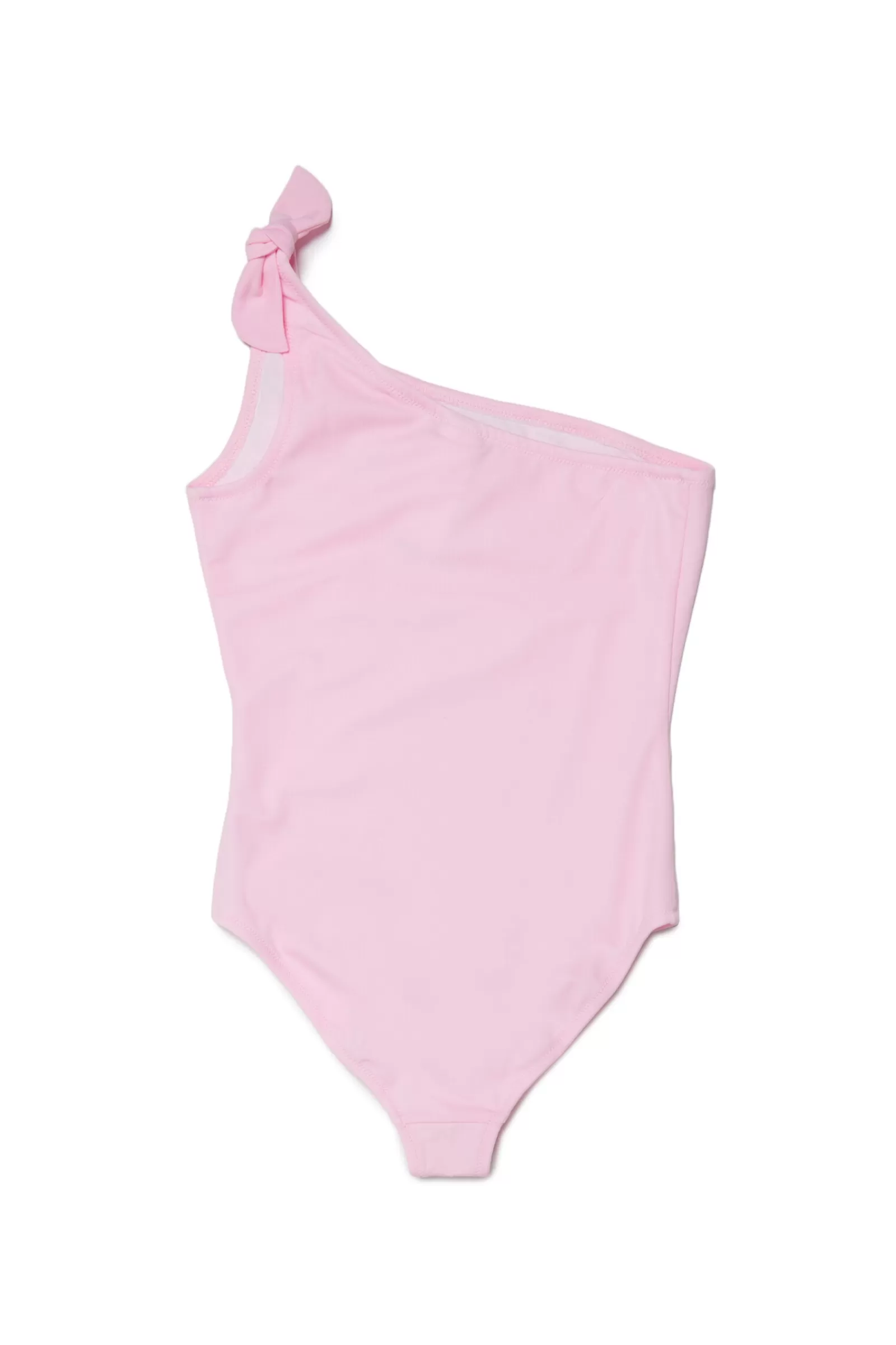 Costumi Da Bagno<N°21 Costume Intero Rosa Monospalla In Lycra Con Logo Lilla Antico