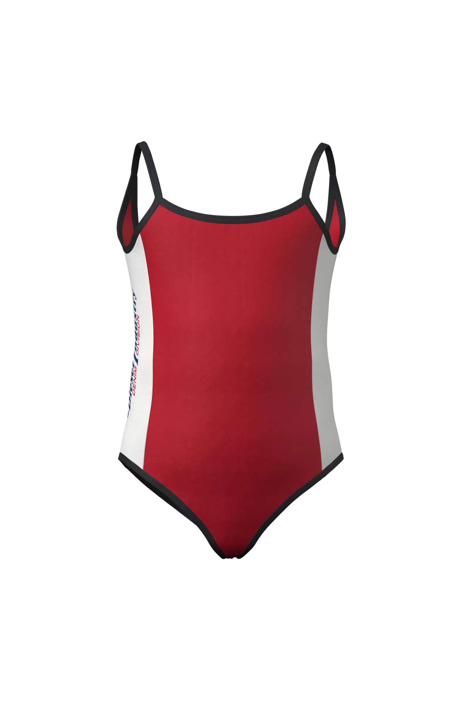 Costumi Da Bagno<DIESEL Costume Intero Rosso In Lycra Con Logo Rosso Garofano