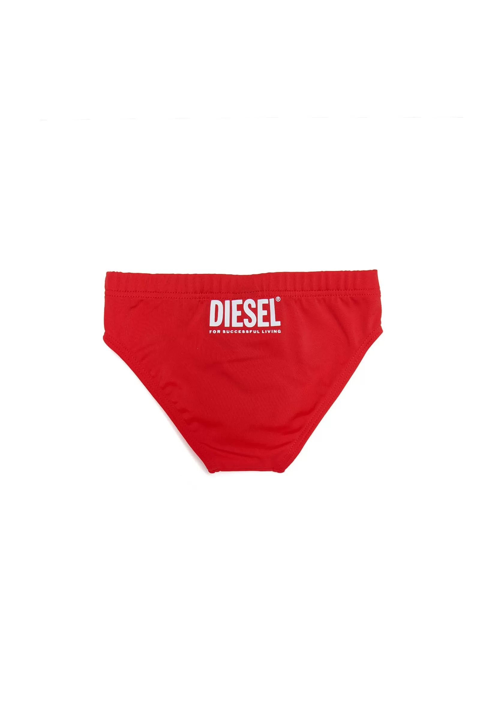 Costumi Da Bagno<DIESEL Costume Slip Rosso In Lycra Con Logo Rosso Garofano