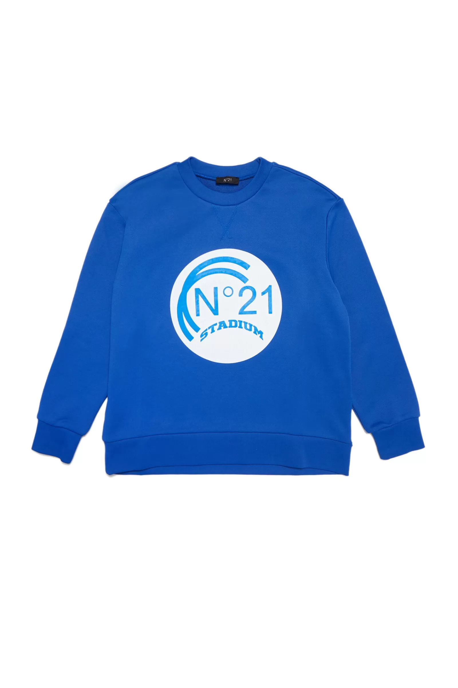 Felpe<N°21 Felpa Blu Girocollo Con Logo Stadium Anni Ottanta Bluette Attivo