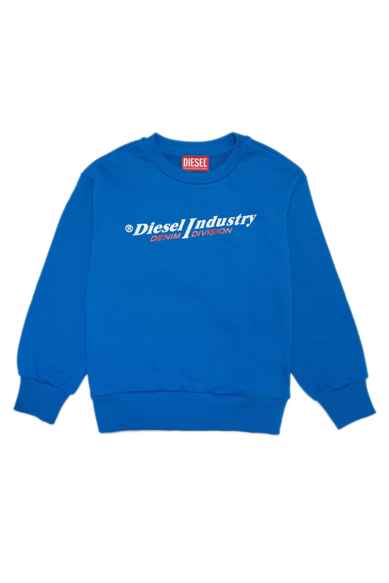 Felpe<DIESEL Felpa Blu Girocollo In Cotone Con Logo Blu Principessa