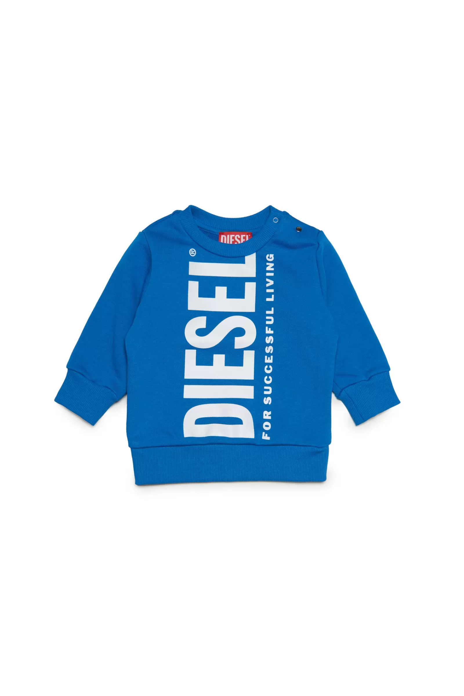 Felpe<DIESEL Felpa Blu Girocollo In Cotone Con Logo Extra-Large Blu Principessa