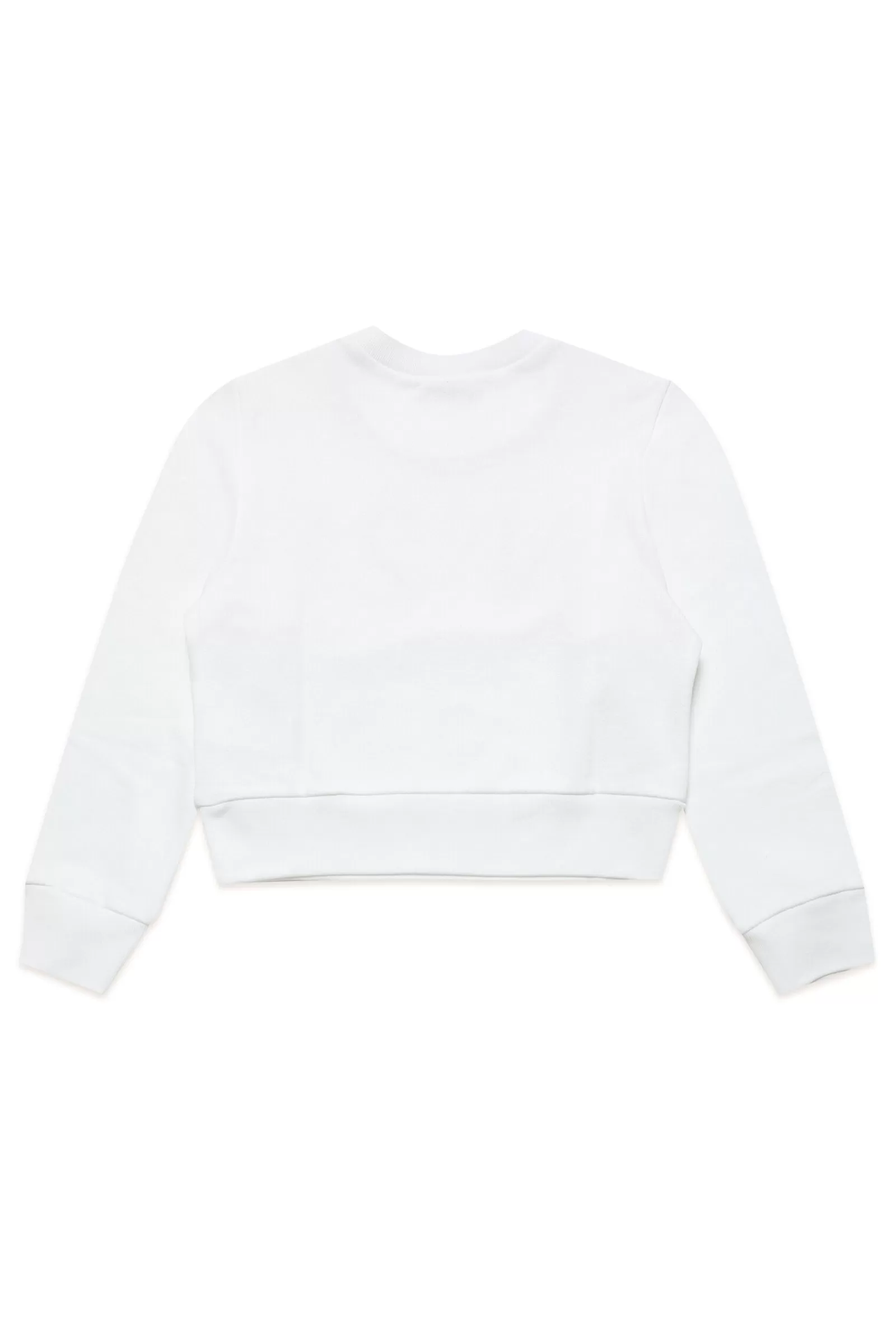 Felpe<N°21 Felpa Crop Girocollo In Cotone Con Logo Bianco