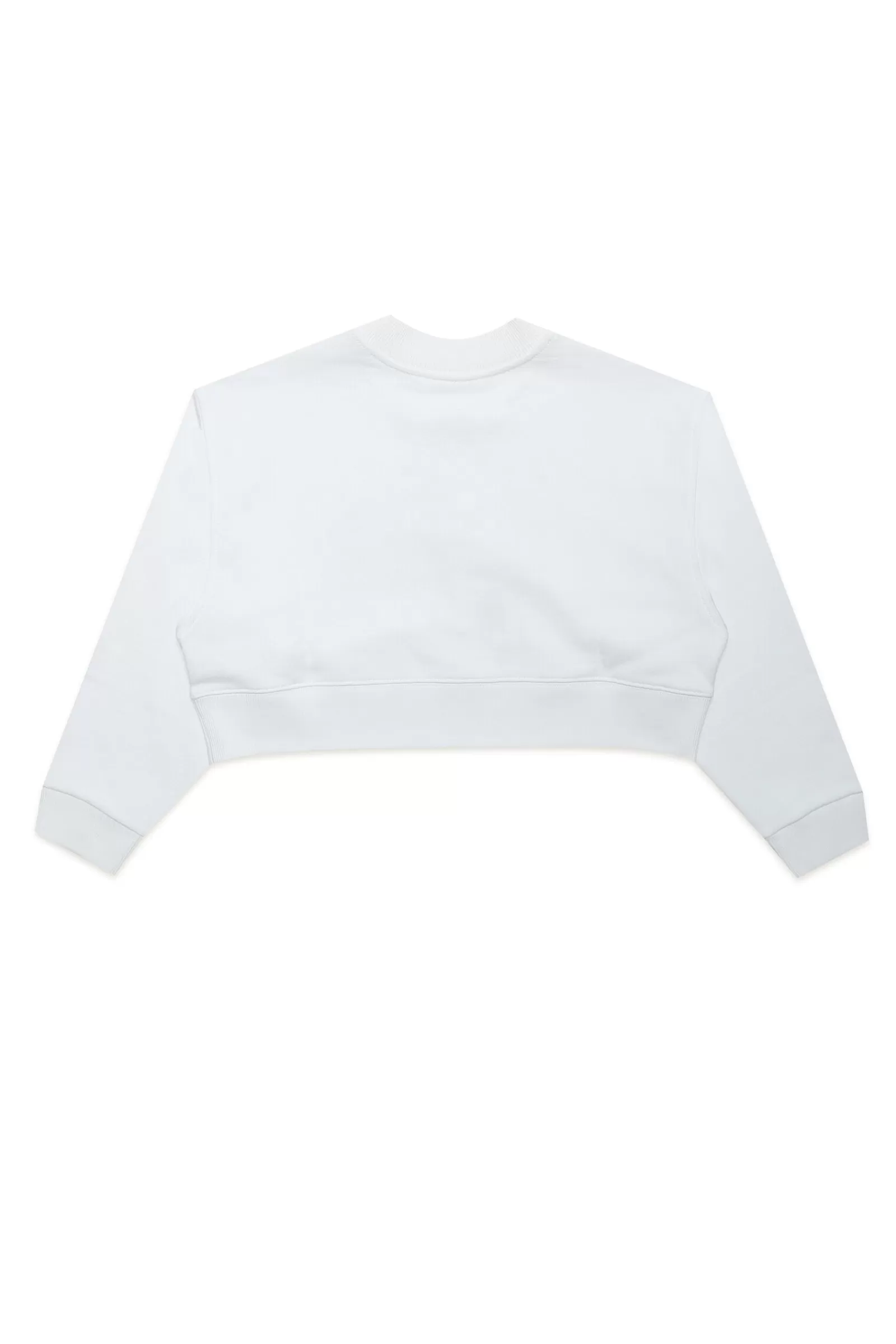 Felpe<MM6 MAISON MARGIELA Felpa Crop Girocollo In Jersey Con Logo Punti Luce Bianco