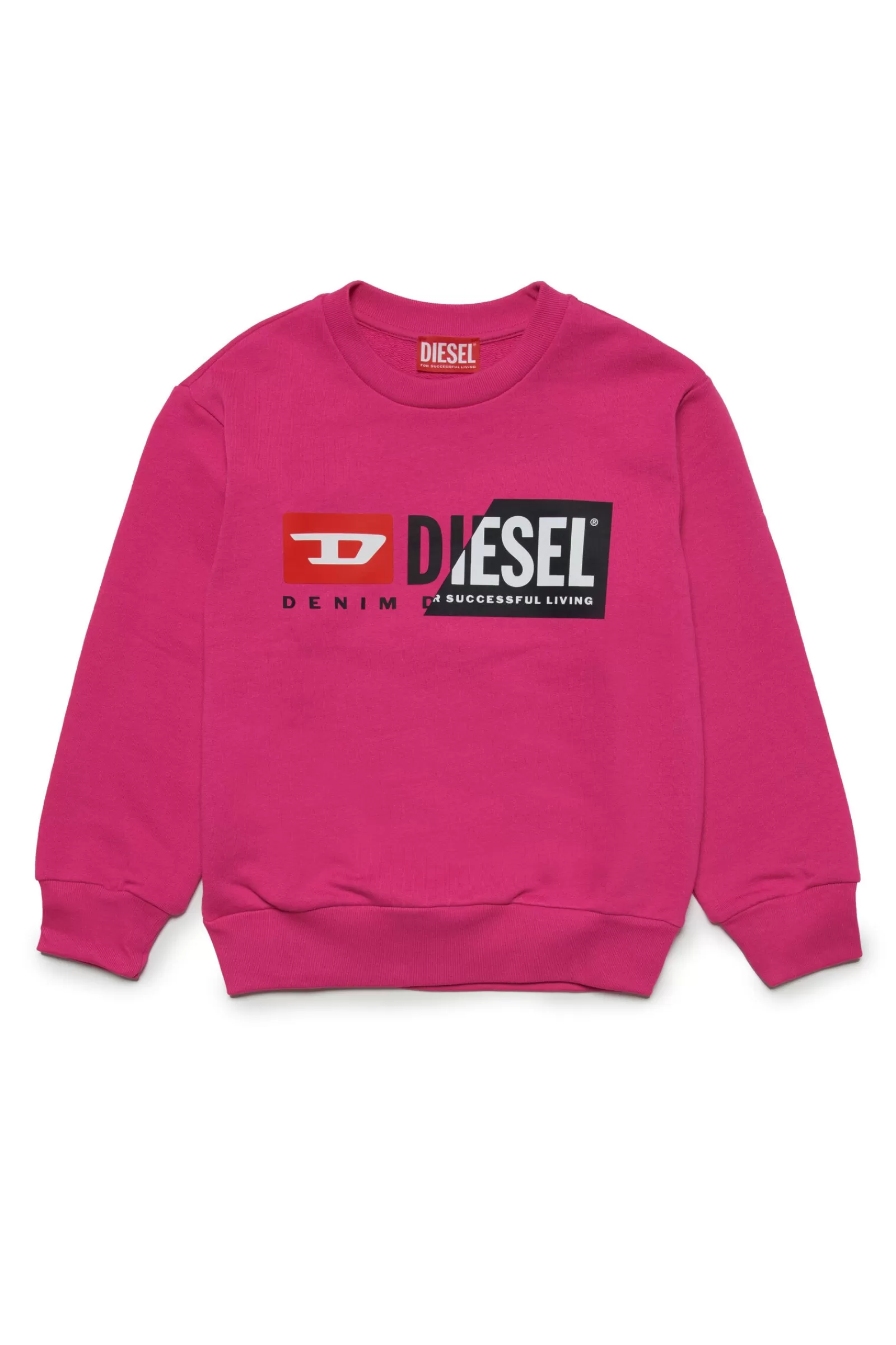 Felpe<DIESEL Felpa Fucisa Con Logo Double Rosa Intenso