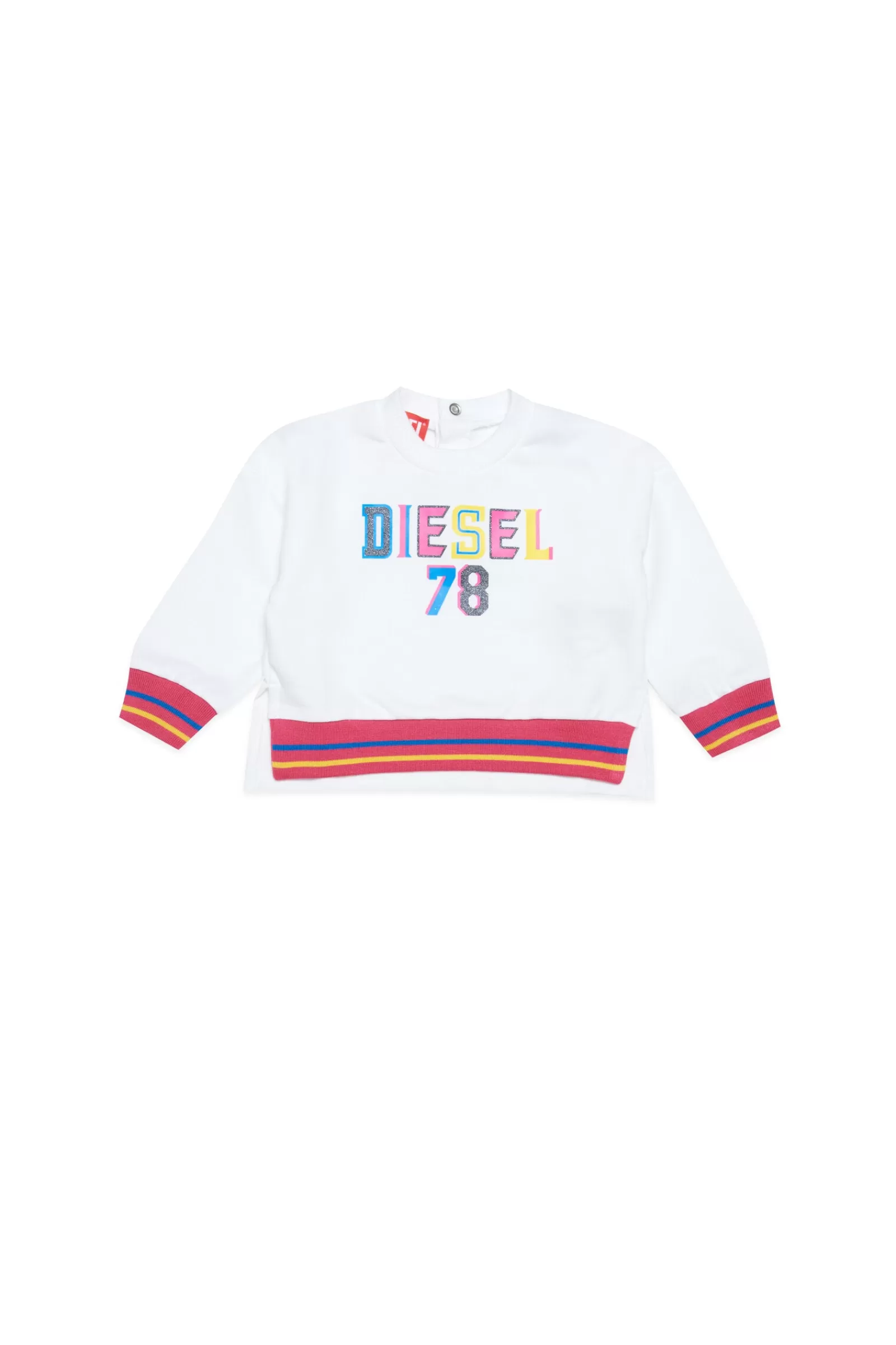 Felpe<DIESEL Felpa Girocollo Bianca In Cotone Con Logo 78 Bianco