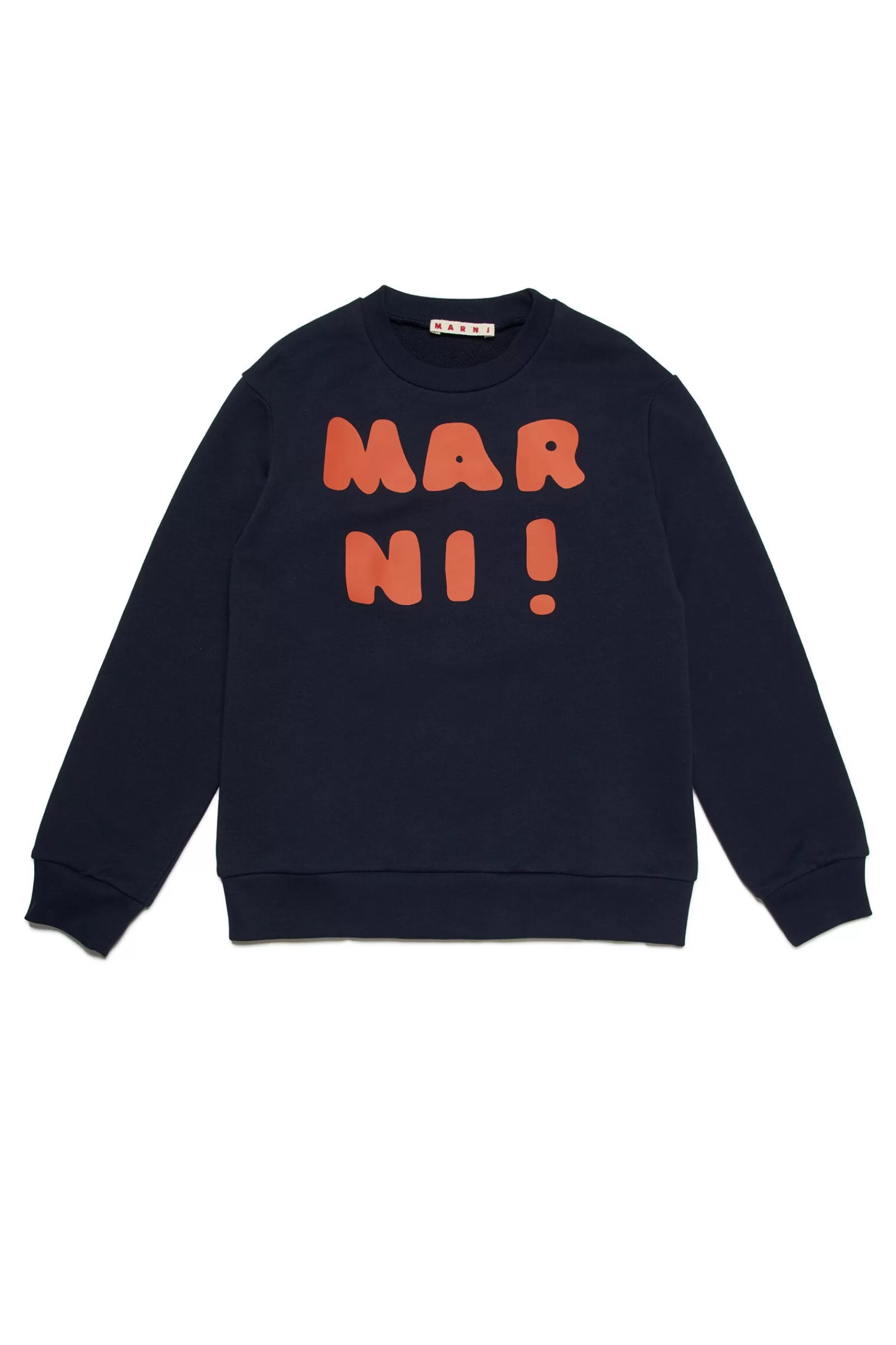 Felpe<MARNI Felpa Girocollo In Cotone Con Logo Blu Navy