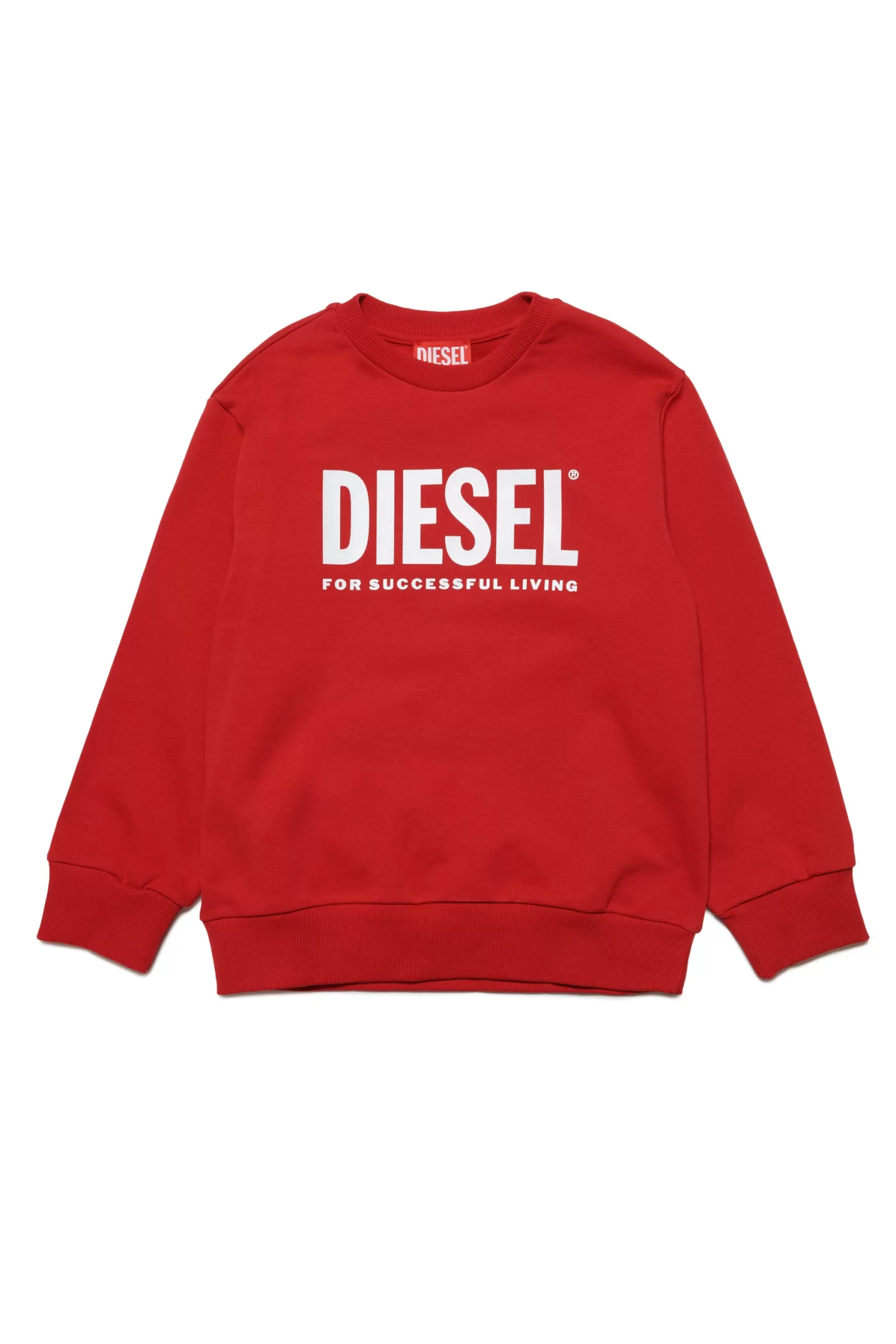 Felpe<DIESEL Felpa Girocollo In Cotone Con Logo Rosso