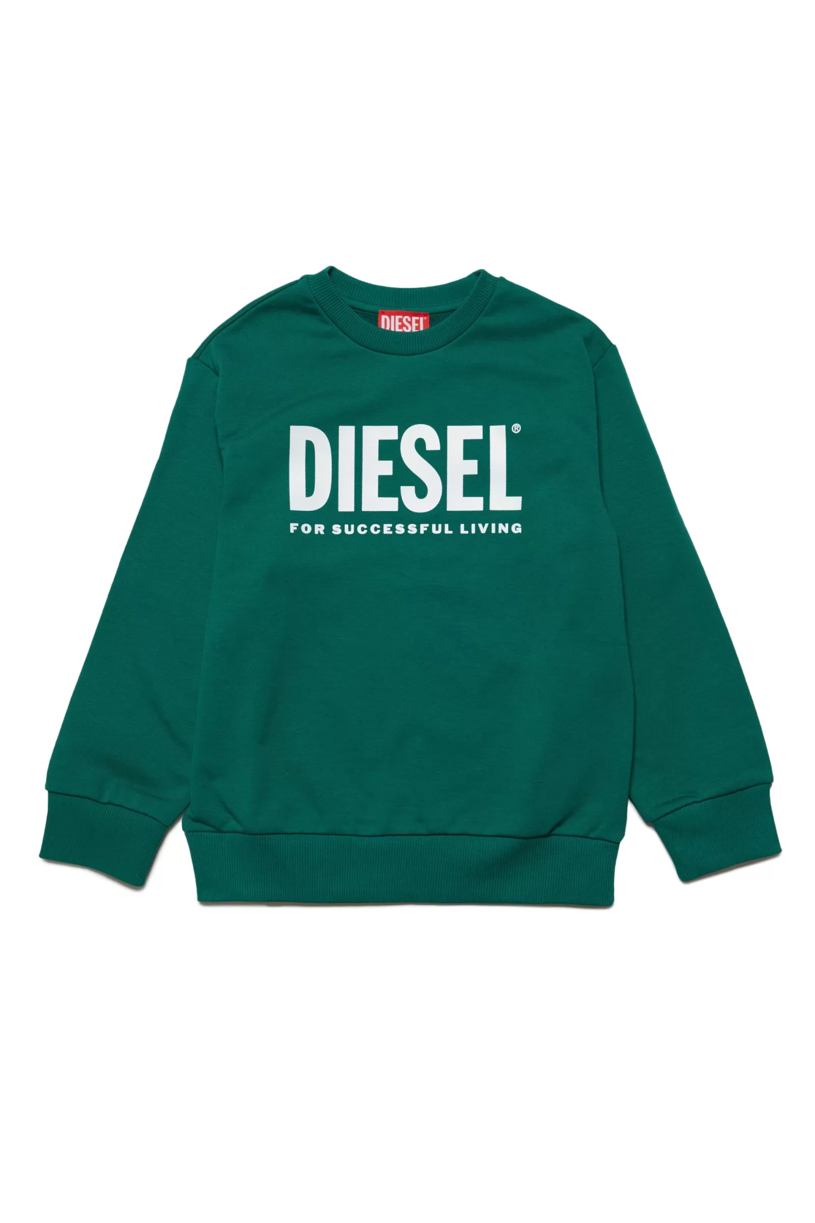 Felpe<DIESEL Felpa Girocollo In Cotone Con Logo Verde Bottiglia