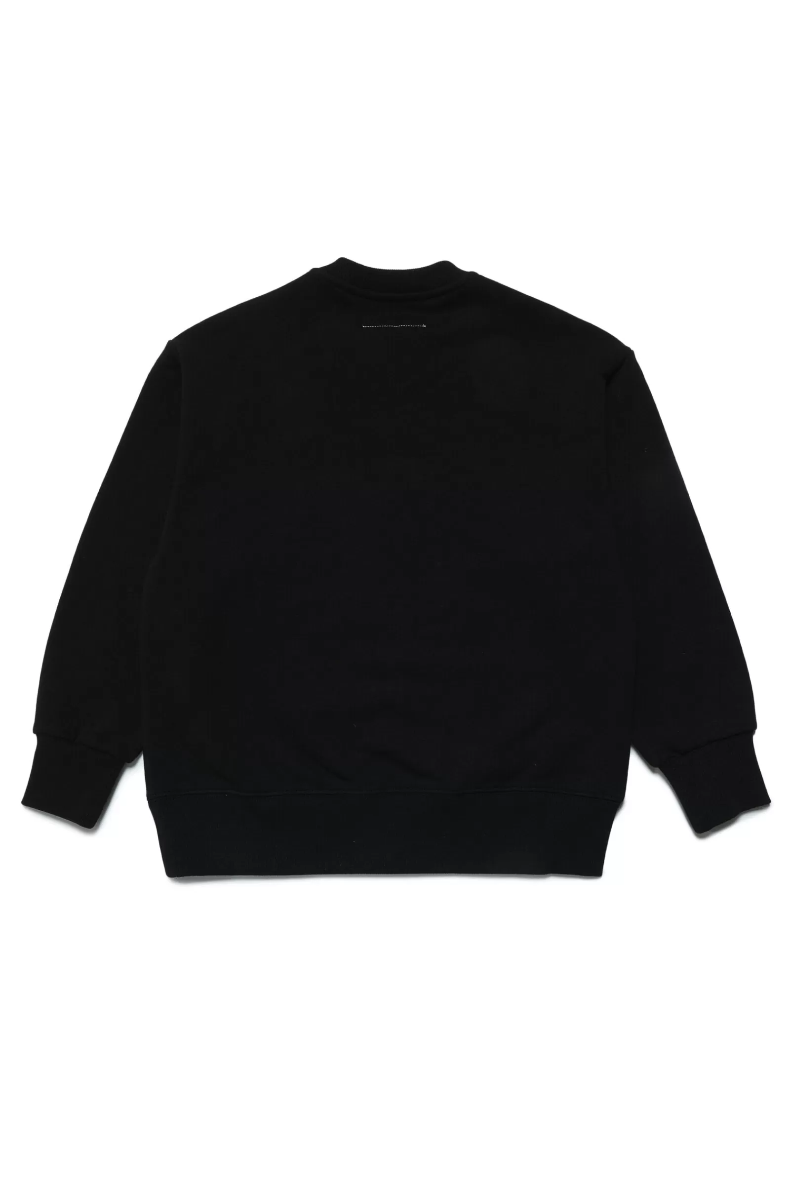 Felpe<MM6 MAISON MARGIELA Felpa Girocollo In Cotone Con Logo Nero Denim