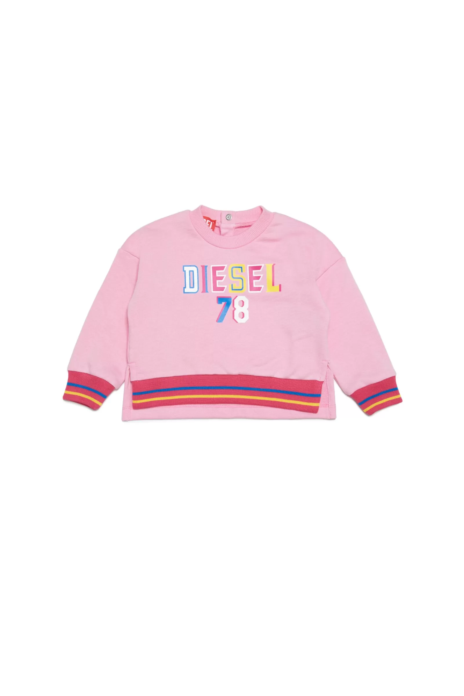 Felpe<DIESEL Felpa Girocollo In Cotone Con Logo 78 Rosa Pastello