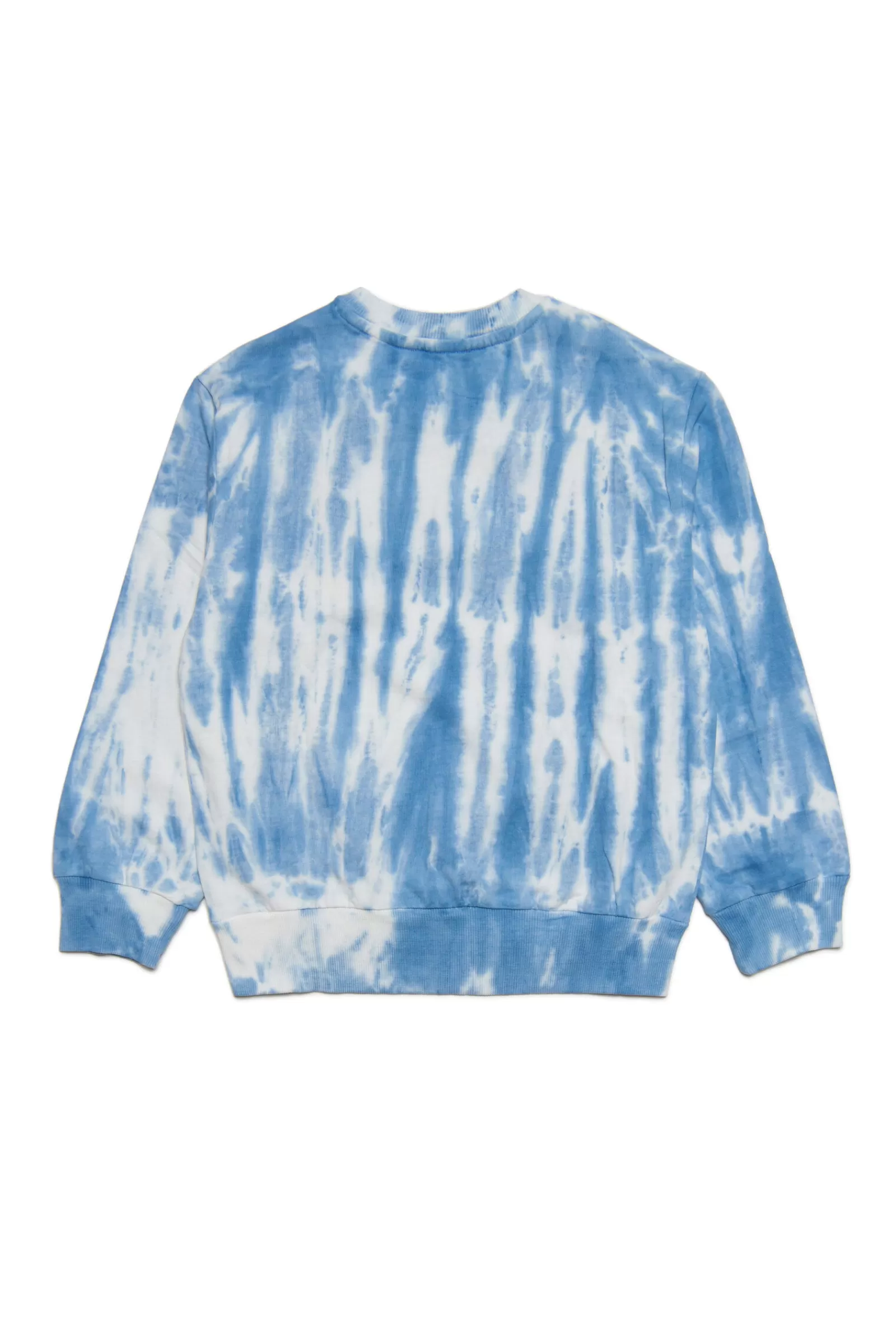 Felpe<DIESEL Felpa Girocollo In Cotone Effetto Tie Dye Blu Blu Crespo