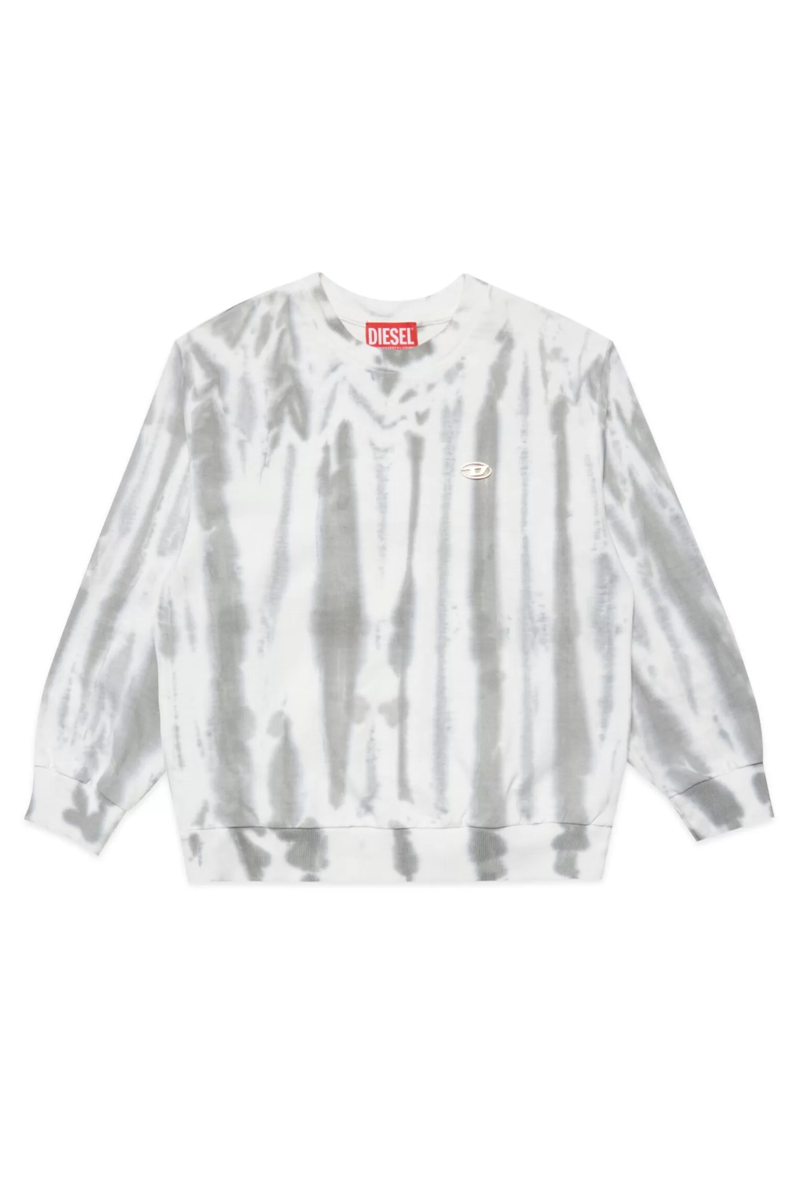 Felpe<DIESEL Felpa Girocollo In Cotone Grigia Effetto Tie Dye Grigio Roccia