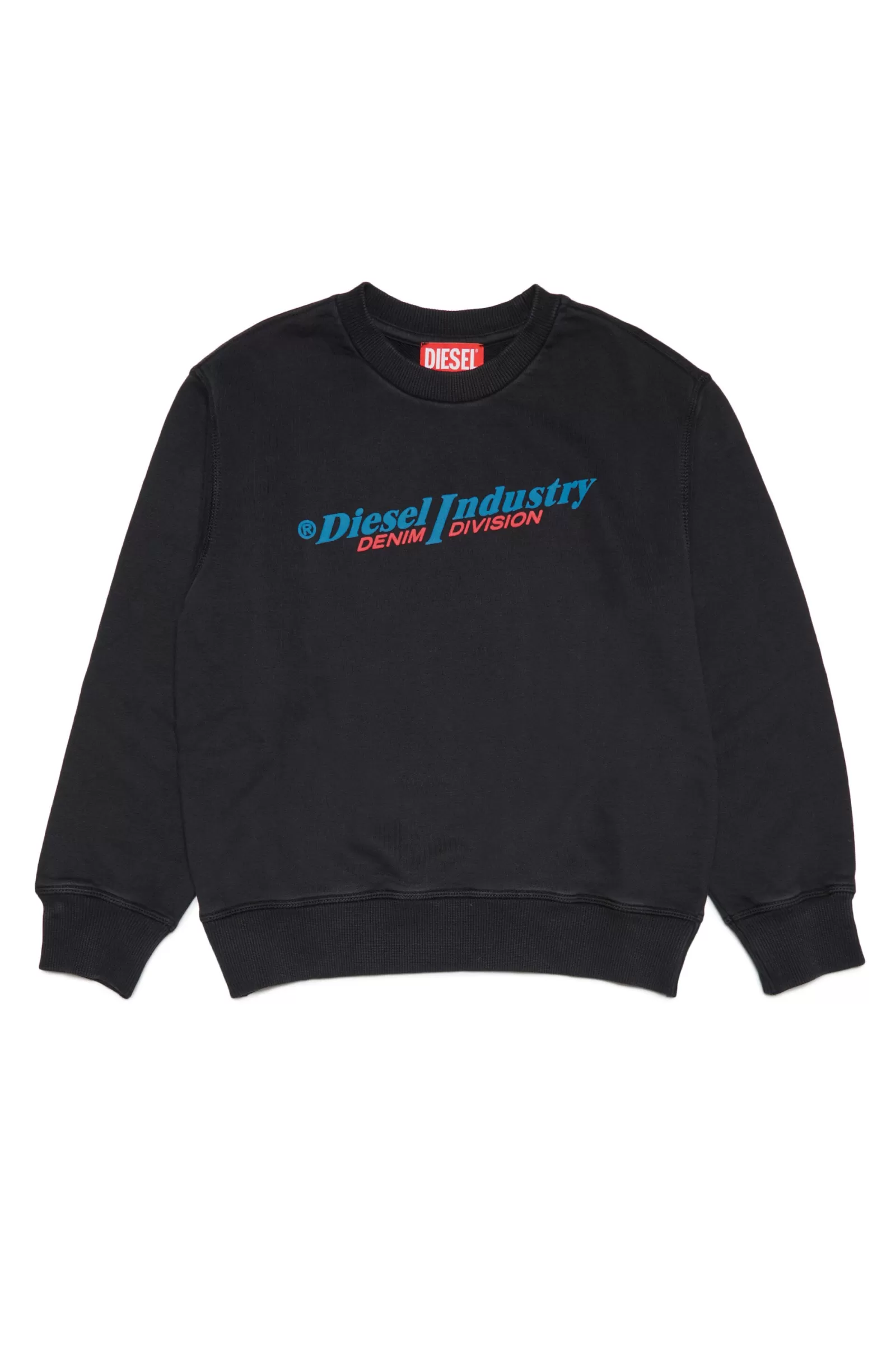 Felpe<DIESEL Felpa Girocollo In Cotone Trattato Con Logo Nero