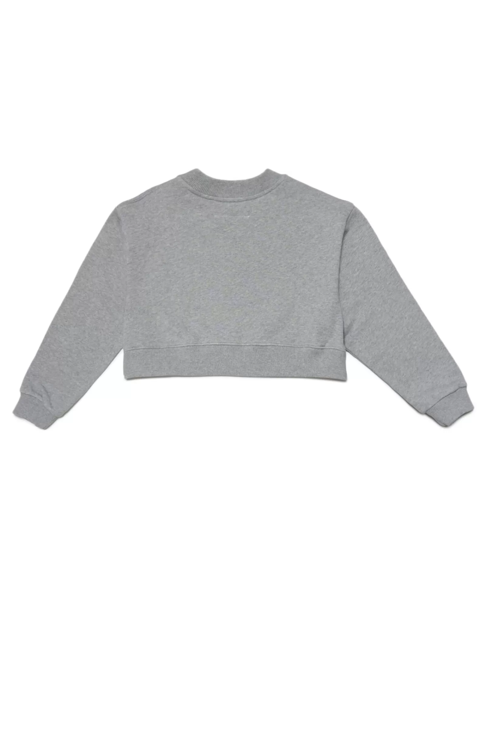 Felpe<MM6 MAISON MARGIELA Felpa Grigia Cropped Girocollo Con Logo Effetto Specchio Grigio Melange