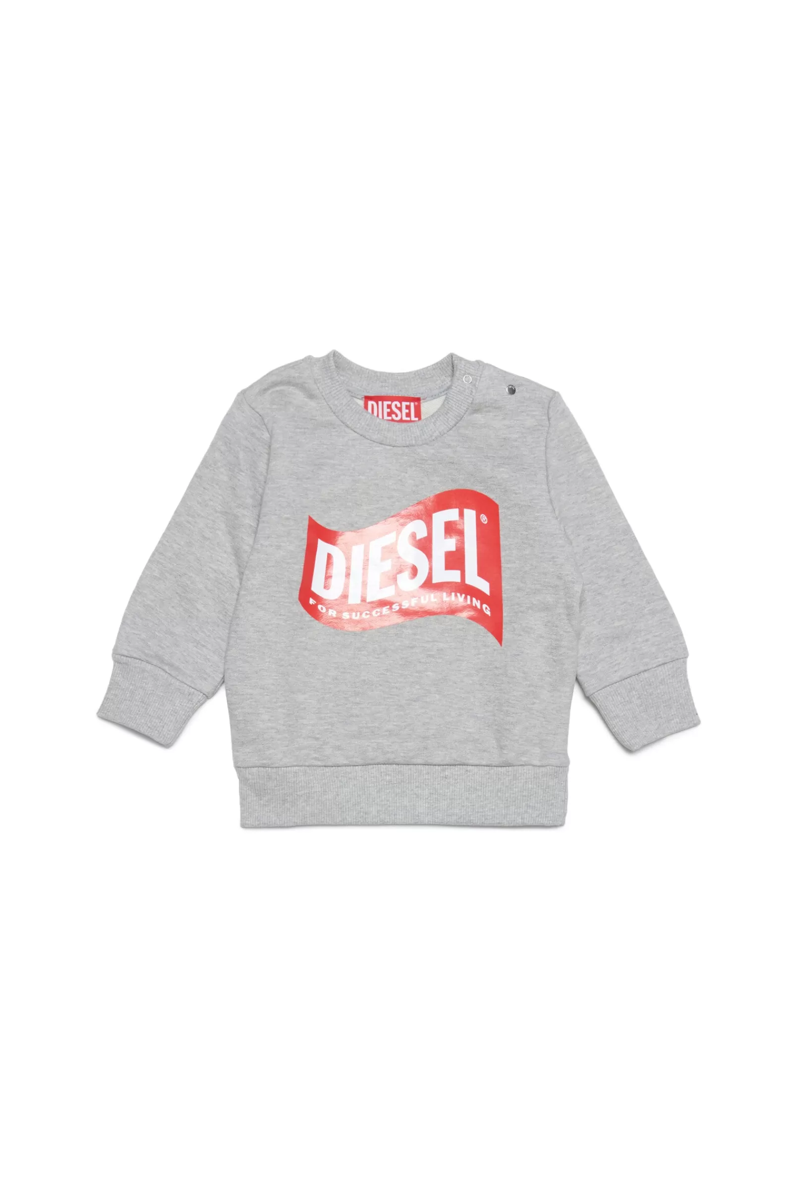 Felpe<DIESEL Felpa Grigia Girocollo In Cotone Con Logo In Versione  Nuovo Grigio Melange