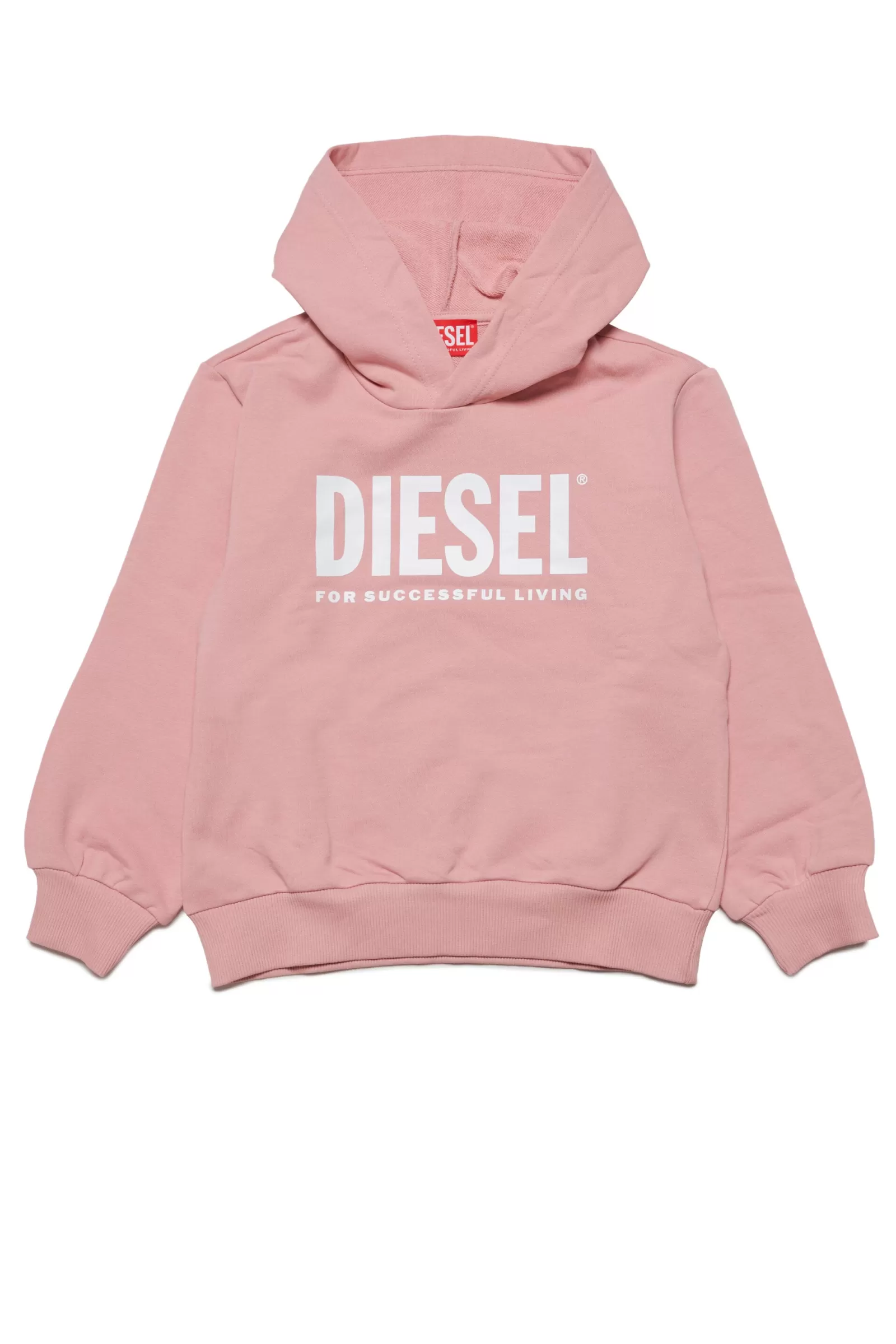 Felpe<DIESEL Felpa In Cotone Con Cappuccio E Logo Rosa Caramella