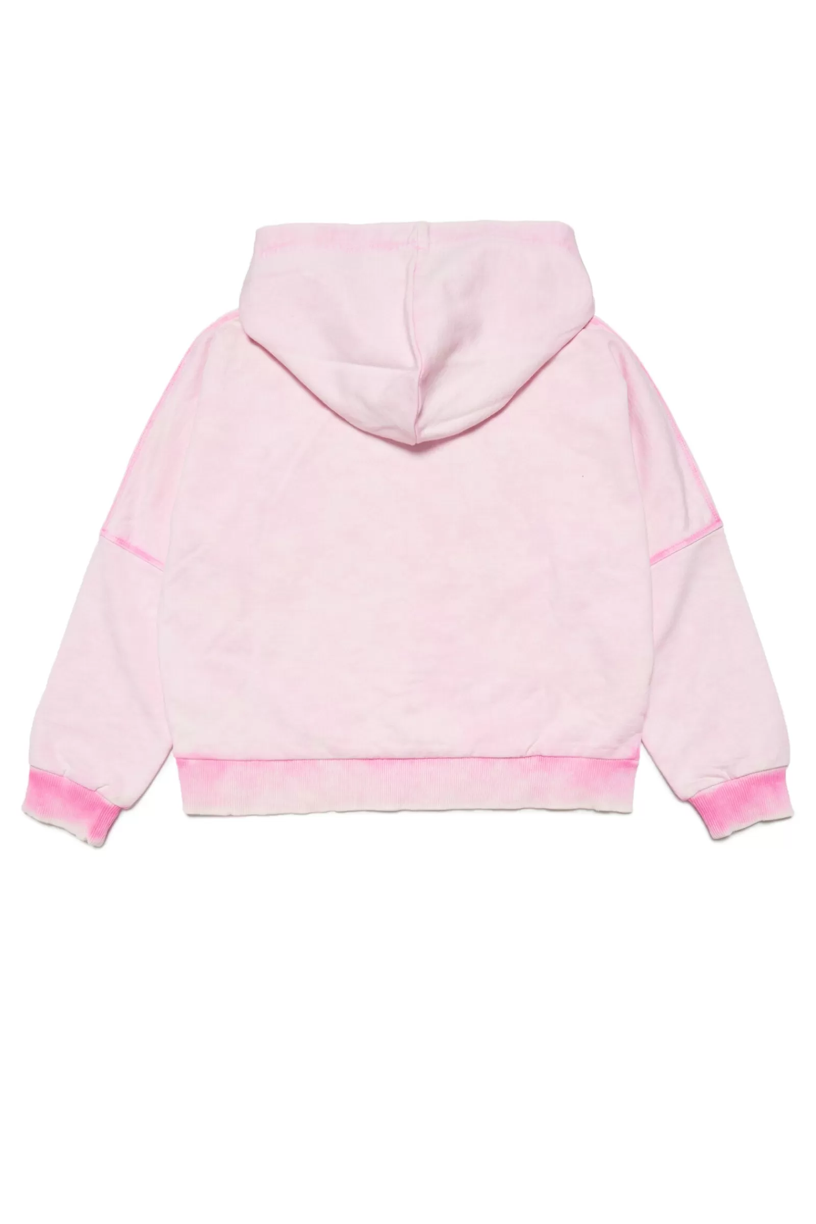 Felpe<DIESEL Felpa In Cotone Con Cappuccio E Logo Rosa Pastello