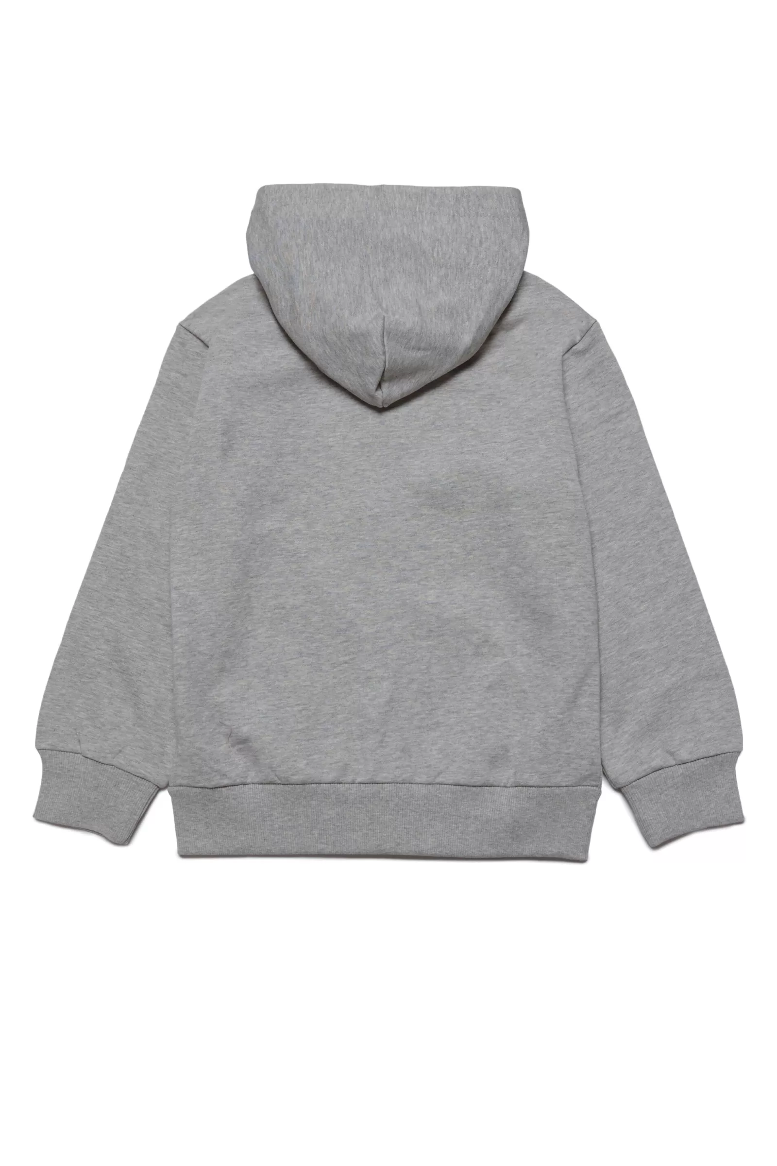 Felpe<DIESEL Felpa In Cotone Con Cappuccio, Zip E Logo Grigio Melange