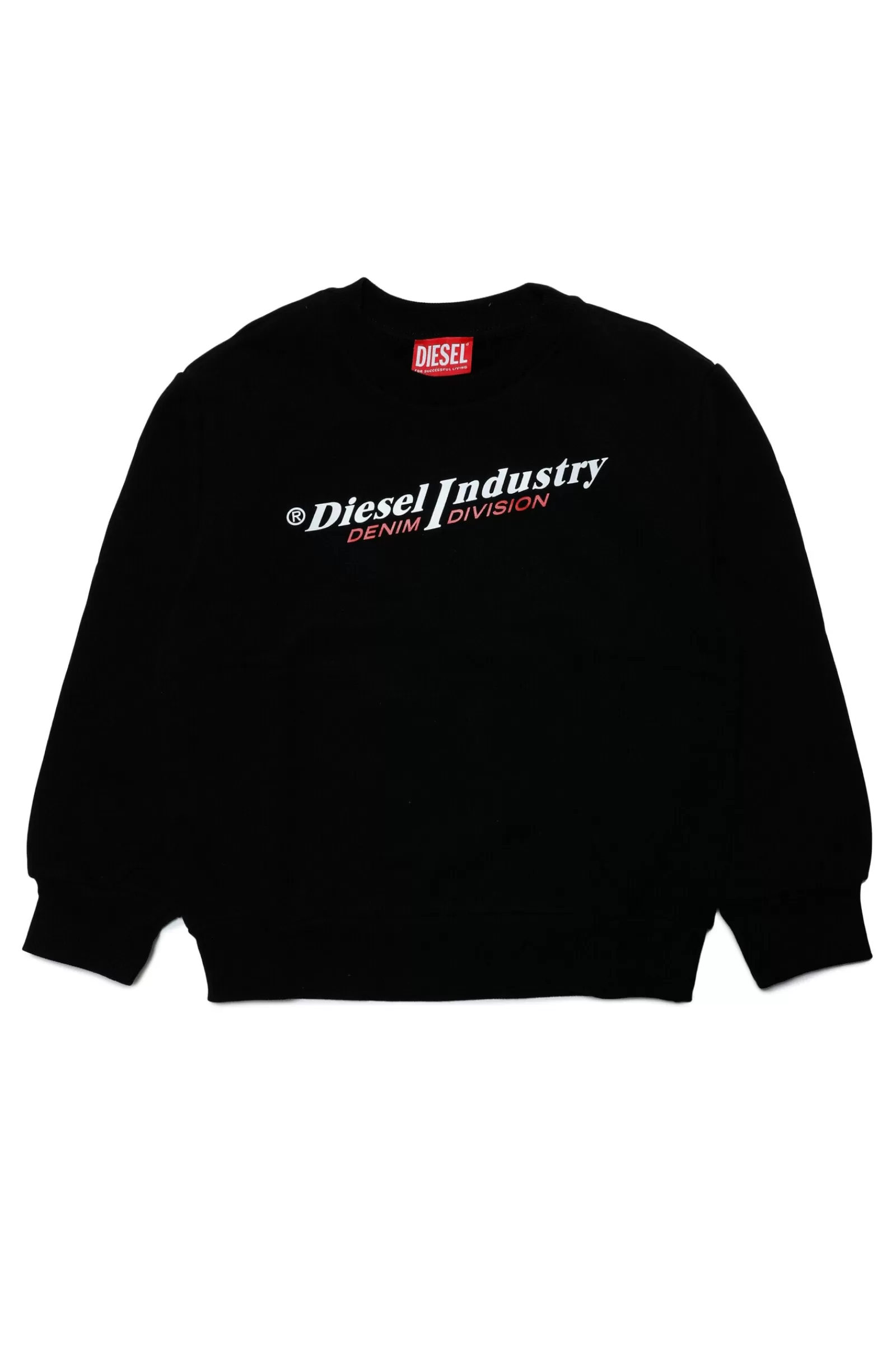 Felpe<DIESEL Felpa Nera Girocollo In Cotone Con Logo Nero