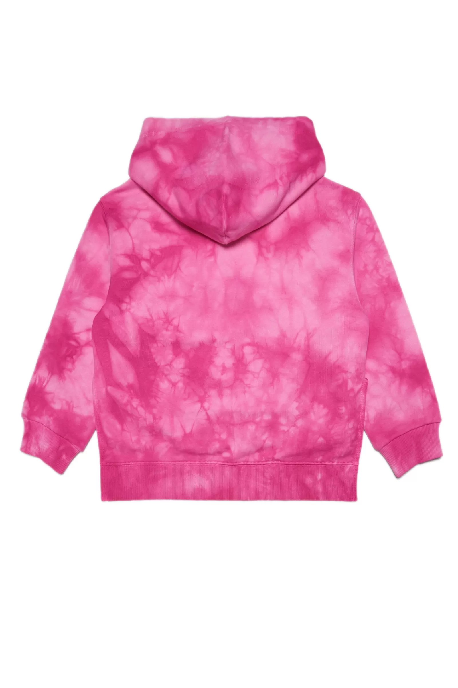 Felpe<MM6 MAISON MARGIELA Felpa Rosa Effetto Tie-Dye Con Cappuccio Rosa Acceso