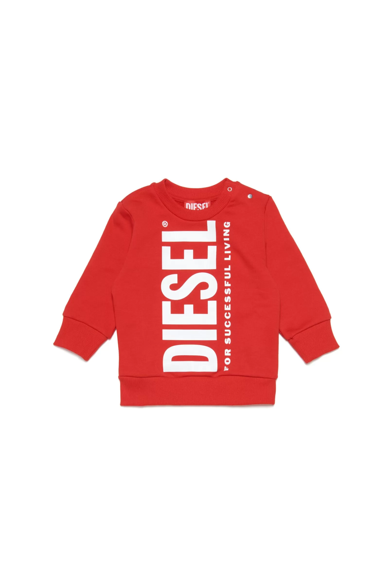 Felpe<DIESEL Felpa Rossa Girocollo In Cotone Con Logo Extra-Large Rosso Garofano