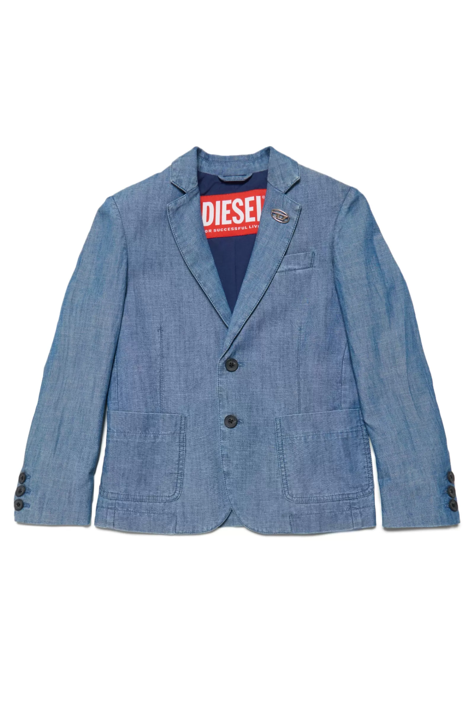 Giacche E Piumini<DIESEL Giacca Blazer In Chambray Blu Denim