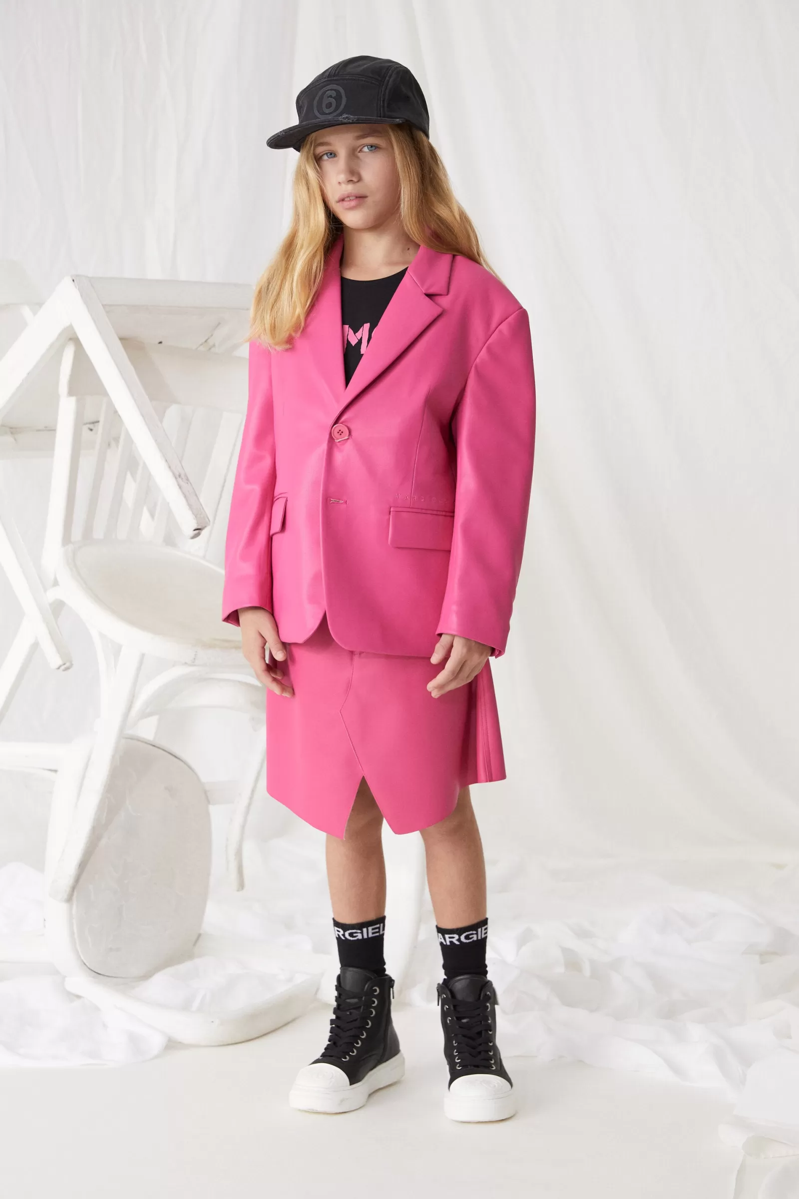 Giacche E Piumini<MM6 MAISON MARGIELA Giacca Blazer In Similpelle Rosa Extra