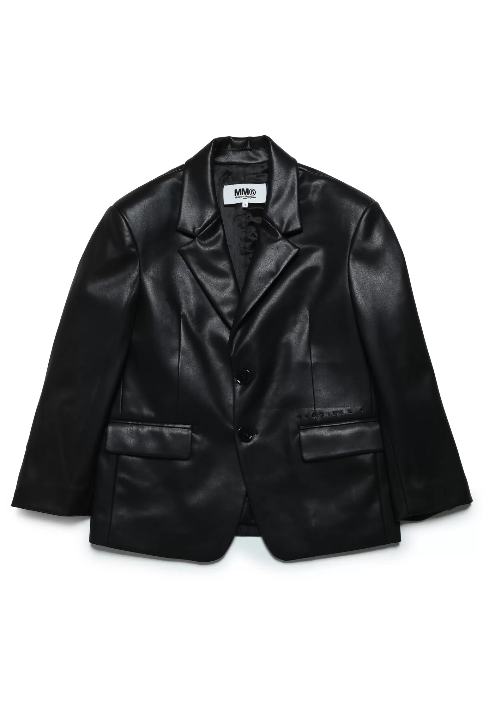 Giacche E Piumini<MM6 MAISON MARGIELA Giacca Blazer In Similpelle Nero Denim