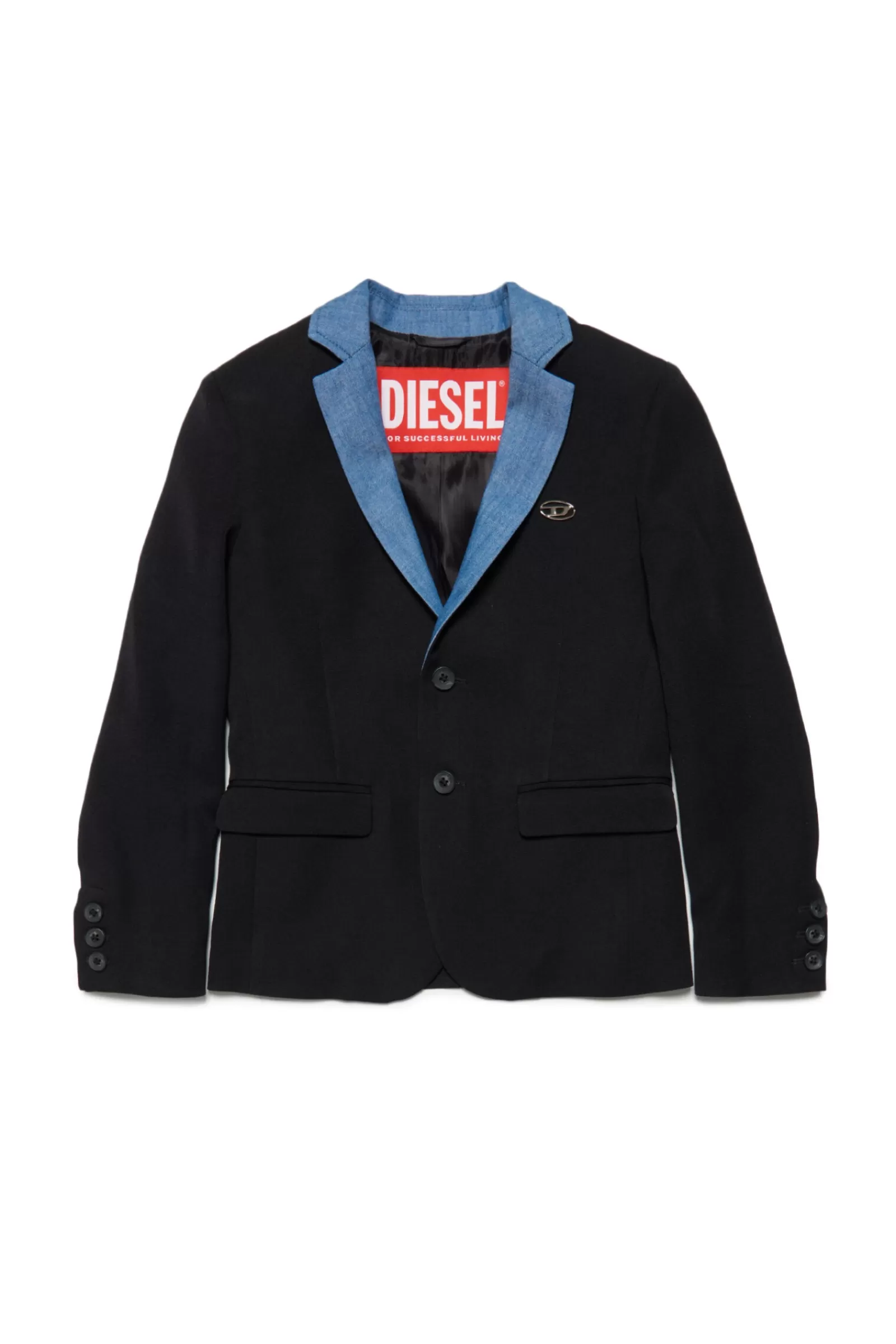 Giacche E Piumini<DIESEL Giacca Blazer Nera In Fresco Lana Nero