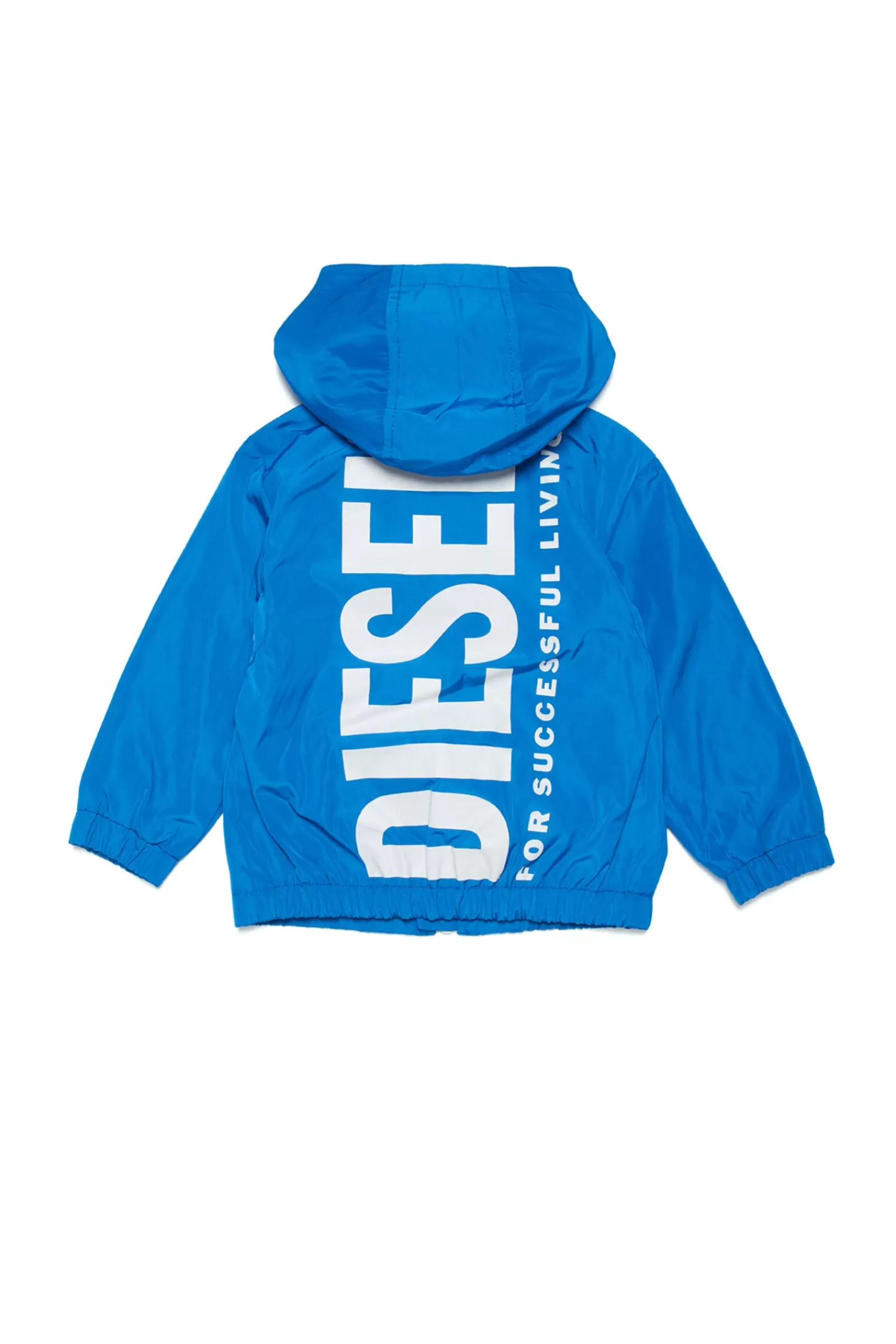 Giacche E Piumini<DIESEL Giacca Blu Con Cappuccio E Logo Extra-Large Blu Principessa