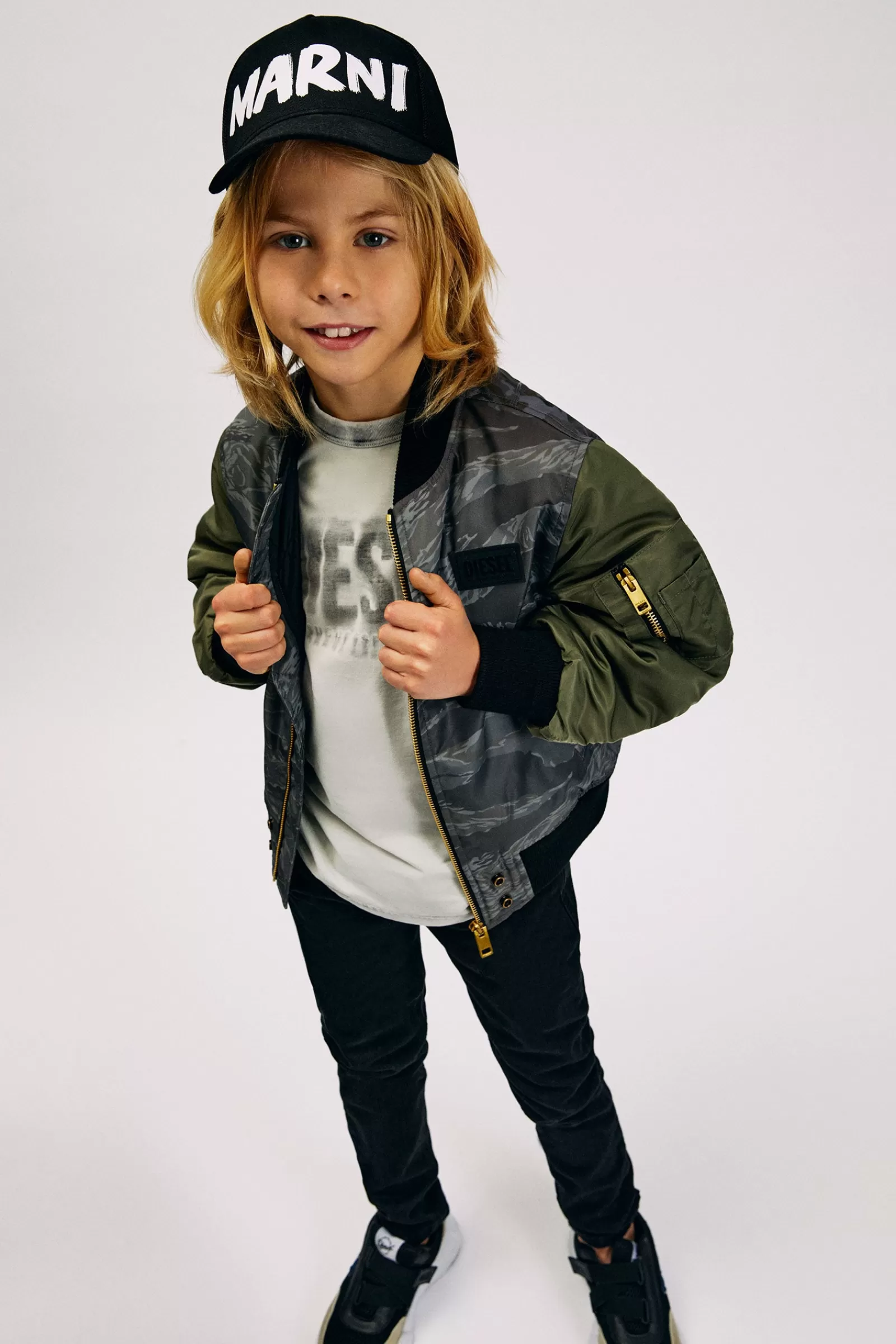 Giacche E Piumini<DIESEL Giacca Bomber Camouflage Verde Militare Oliva Polvere