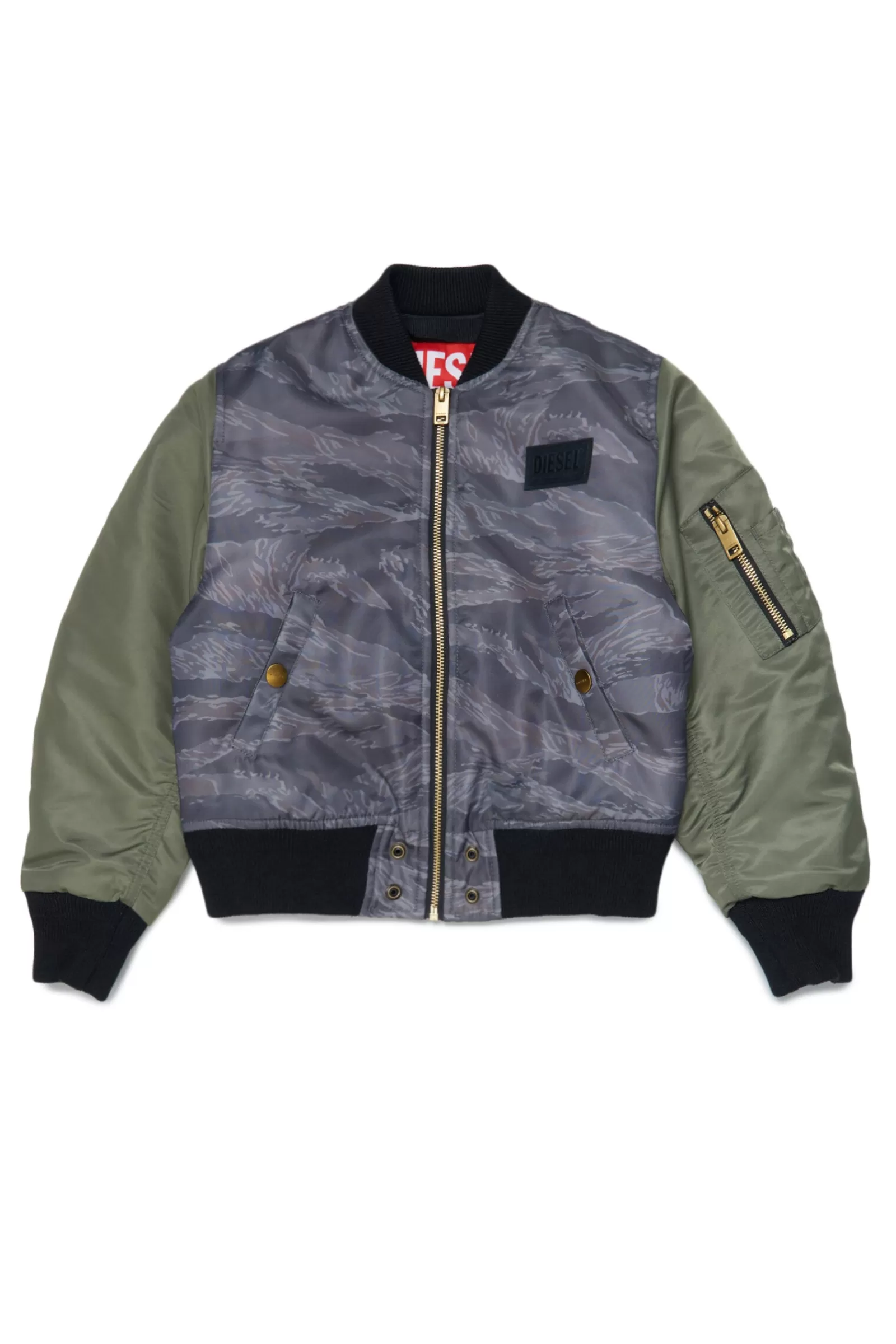 Giacche E Piumini<DIESEL Giacca Bomber Camouflage Verde Militare Oliva Polvere